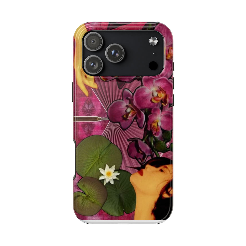 Floral Orchid Tough Phone Case — Vintage Woman & Lotus Design