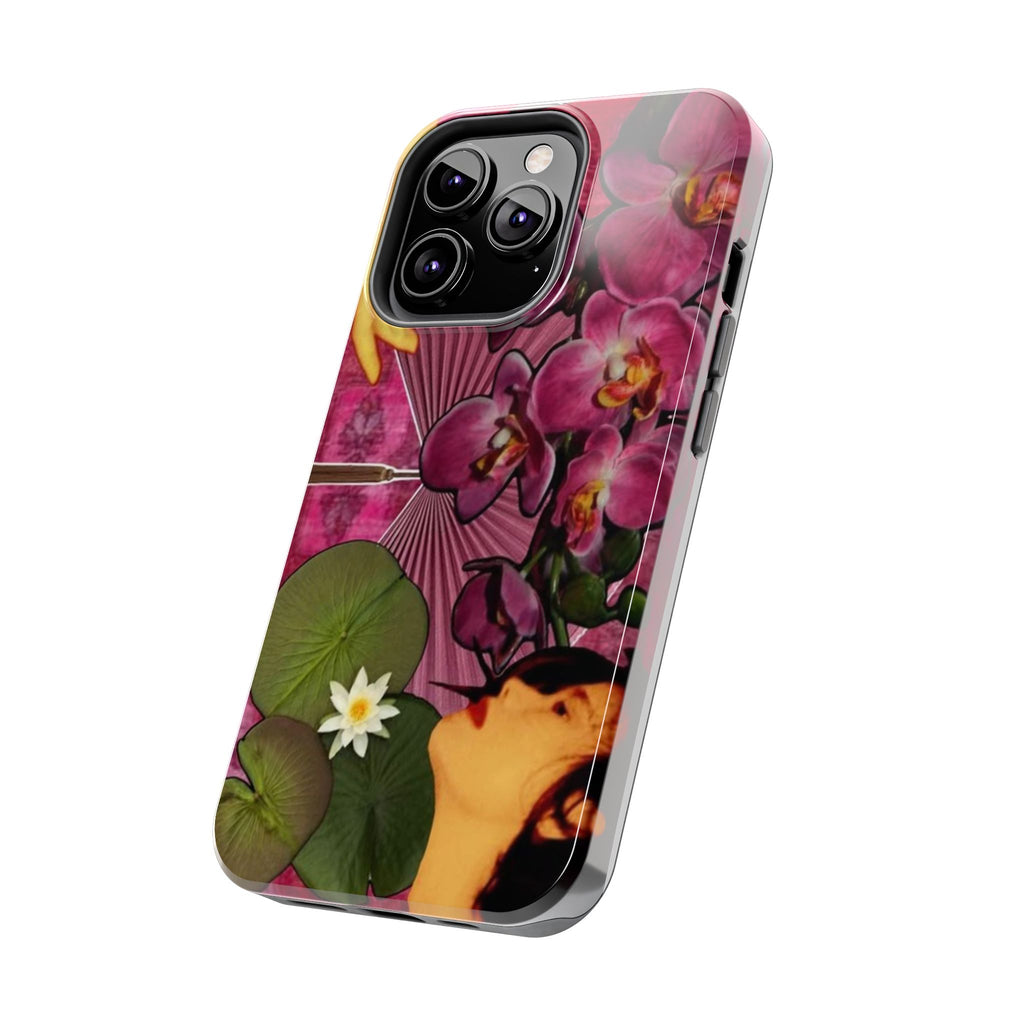 Floral Orchid Tough Phone Case — Vintage Woman & Lotus Design