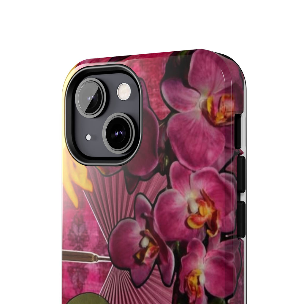 Floral Orchid Tough Phone Case — Vintage Woman & Lotus Design