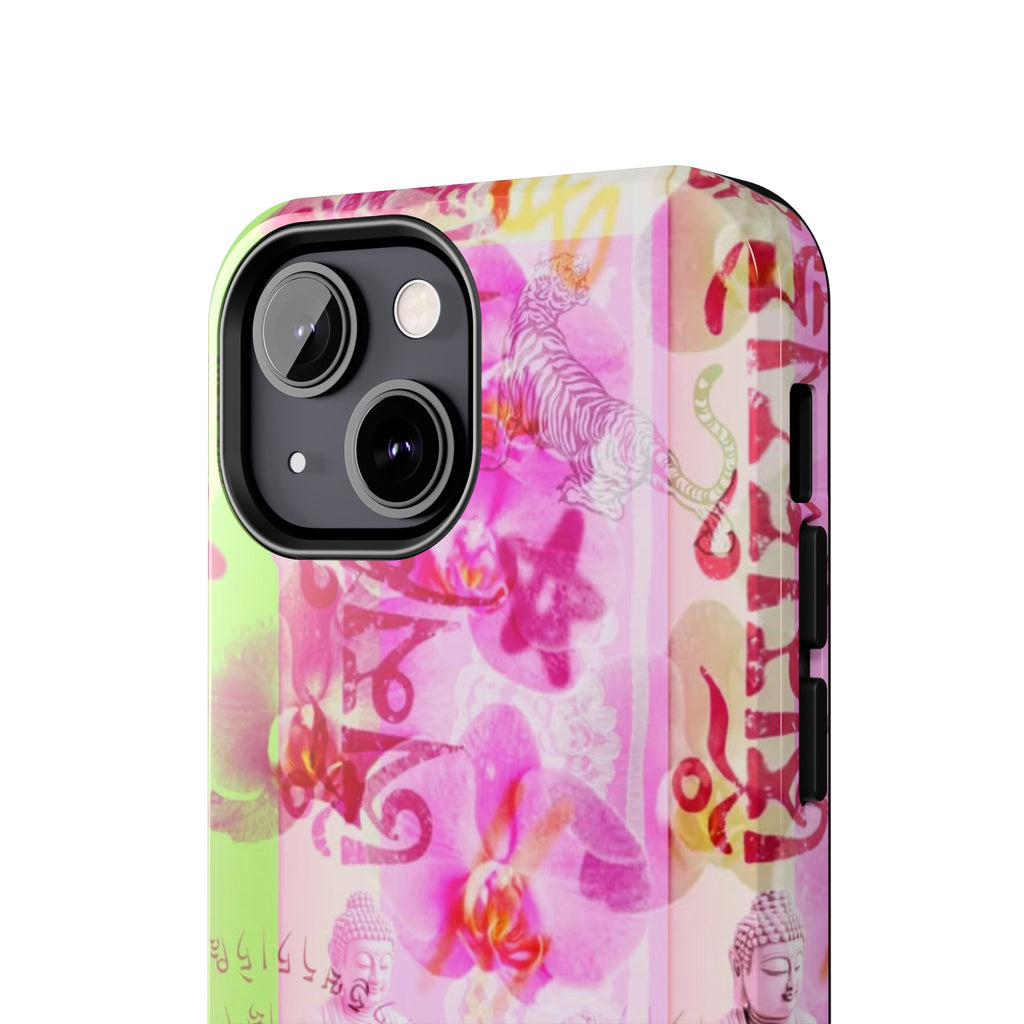 Floral Pink Orchid Tough Phone Case — Protective Art Phone Cover