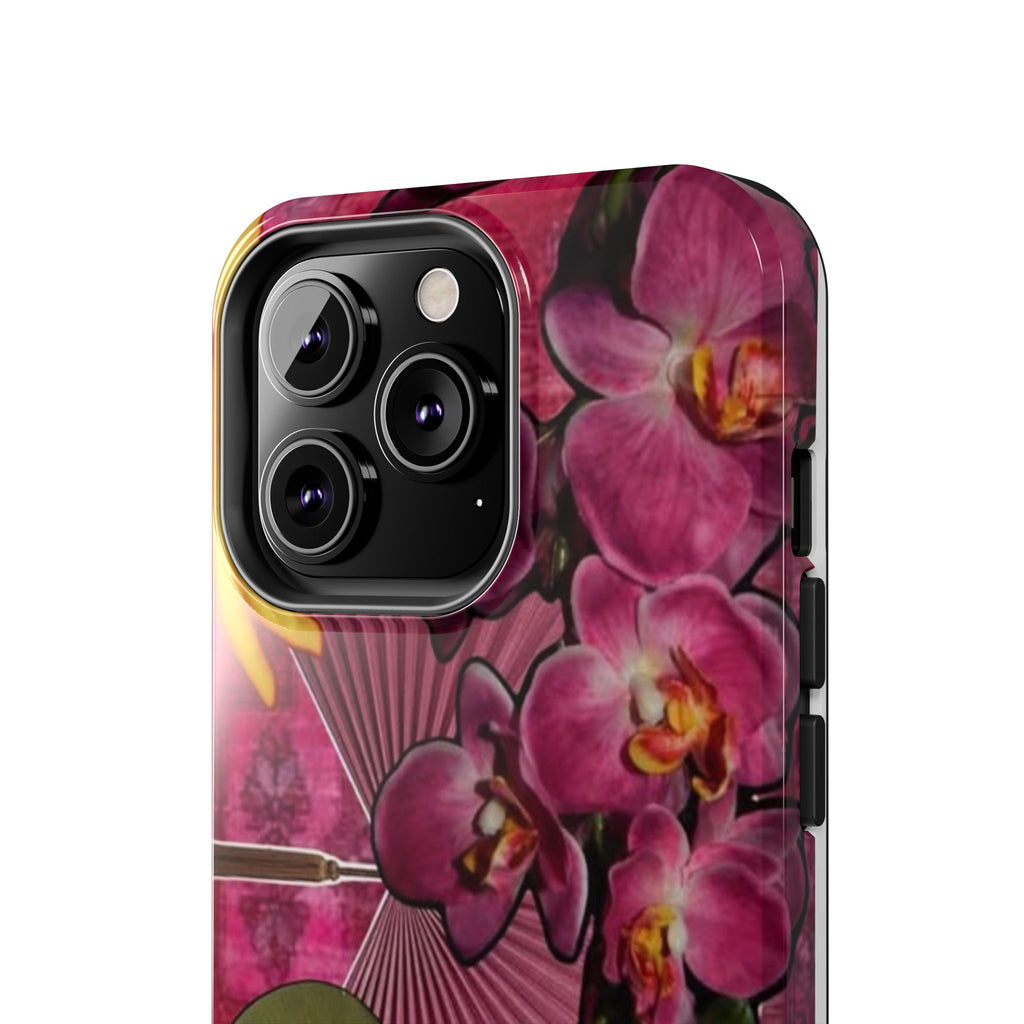 Floral Orchid Tough Phone Case — Vintage Woman & Lotus Design