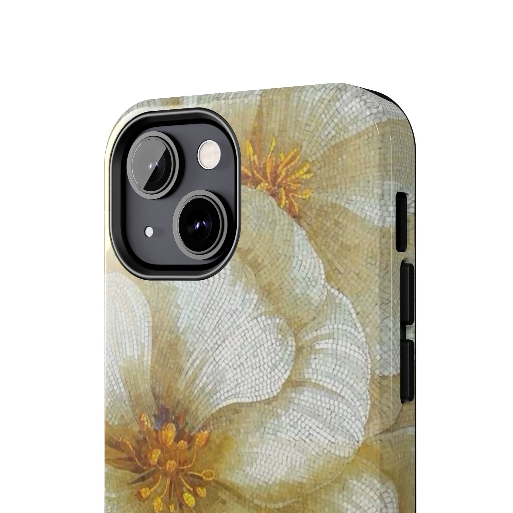 Tough Phone Case — Vintage White Floral Protective Cover