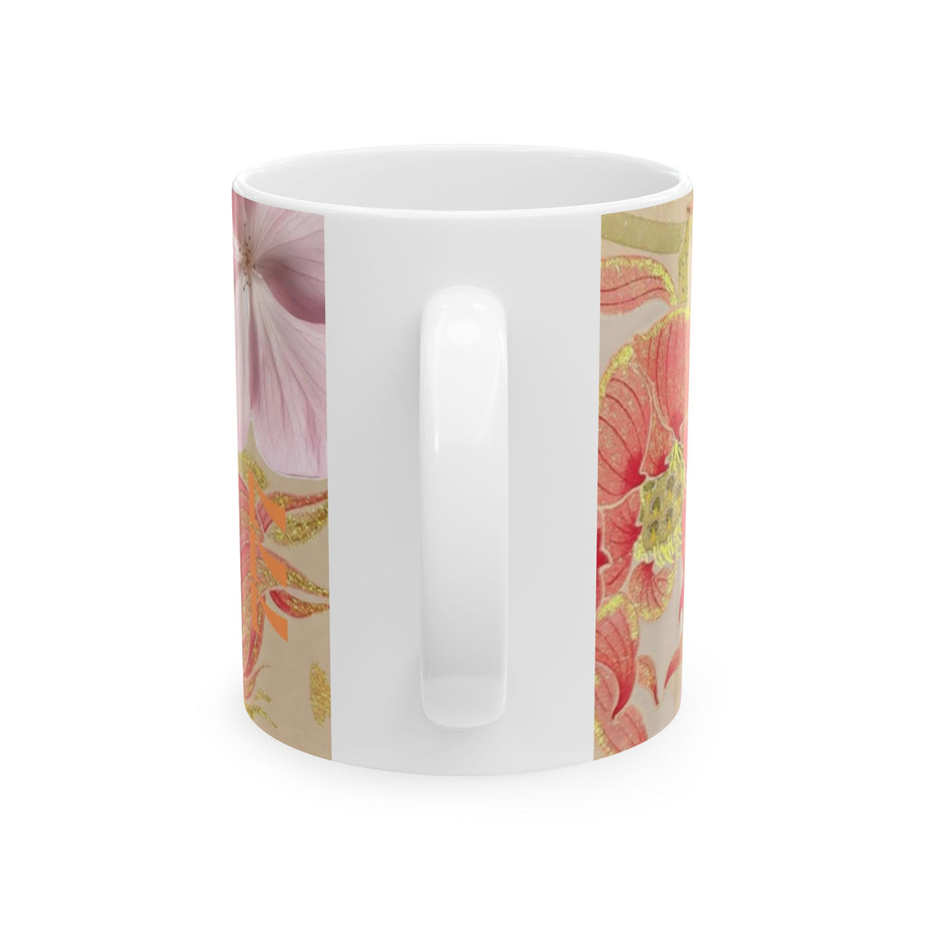 Sun & Koi Ceramic Mug — Botanical Boho Floral Coffee Cup (11oz/15oz)