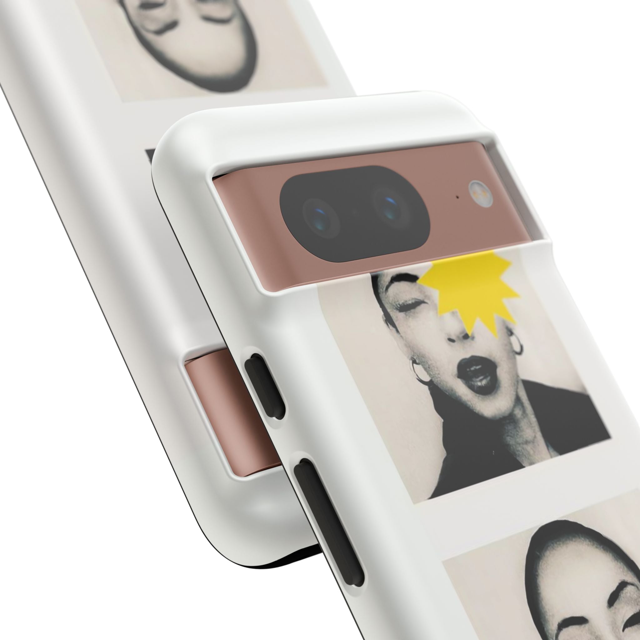 SADE Phone Case — Retro Black & White Portrait with Yellow Sunburst