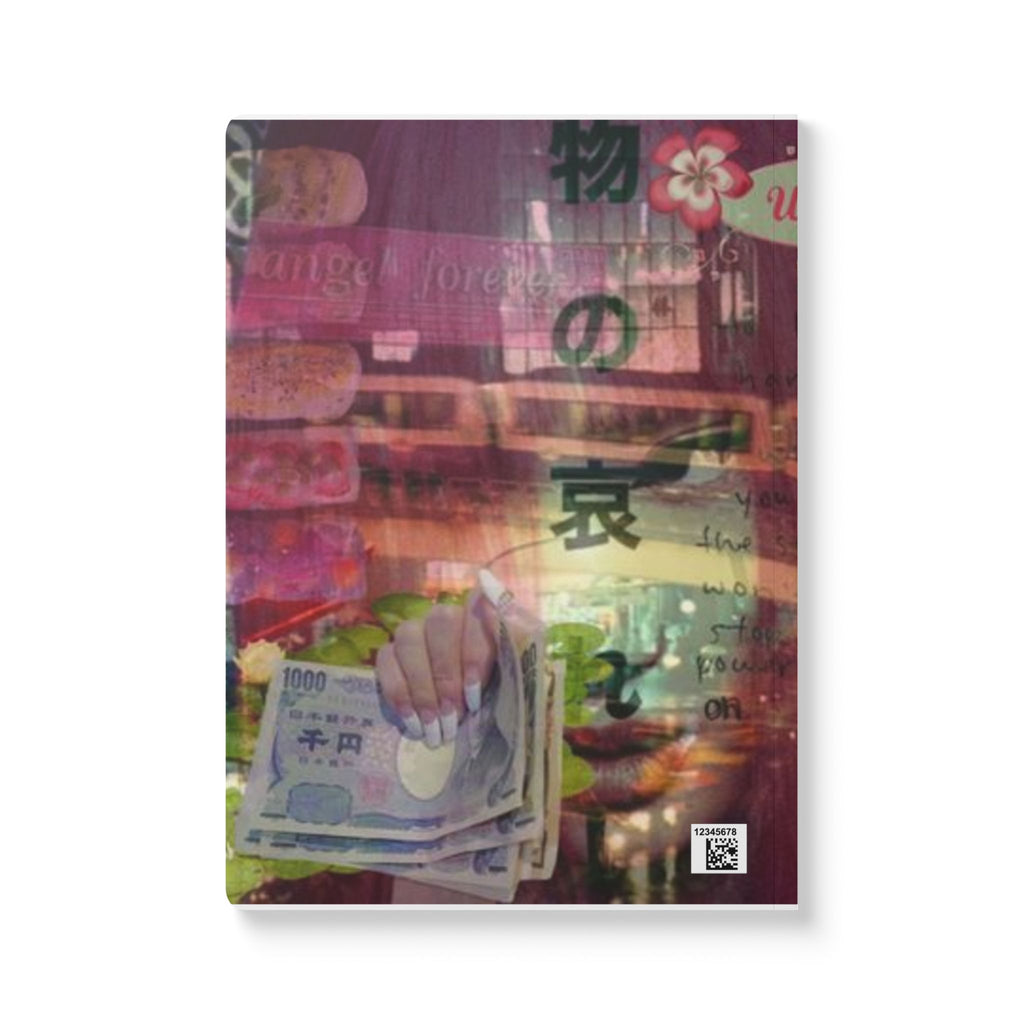 Floral Neon Collage Softcover Journal — Japanese Vintage Aesthetic