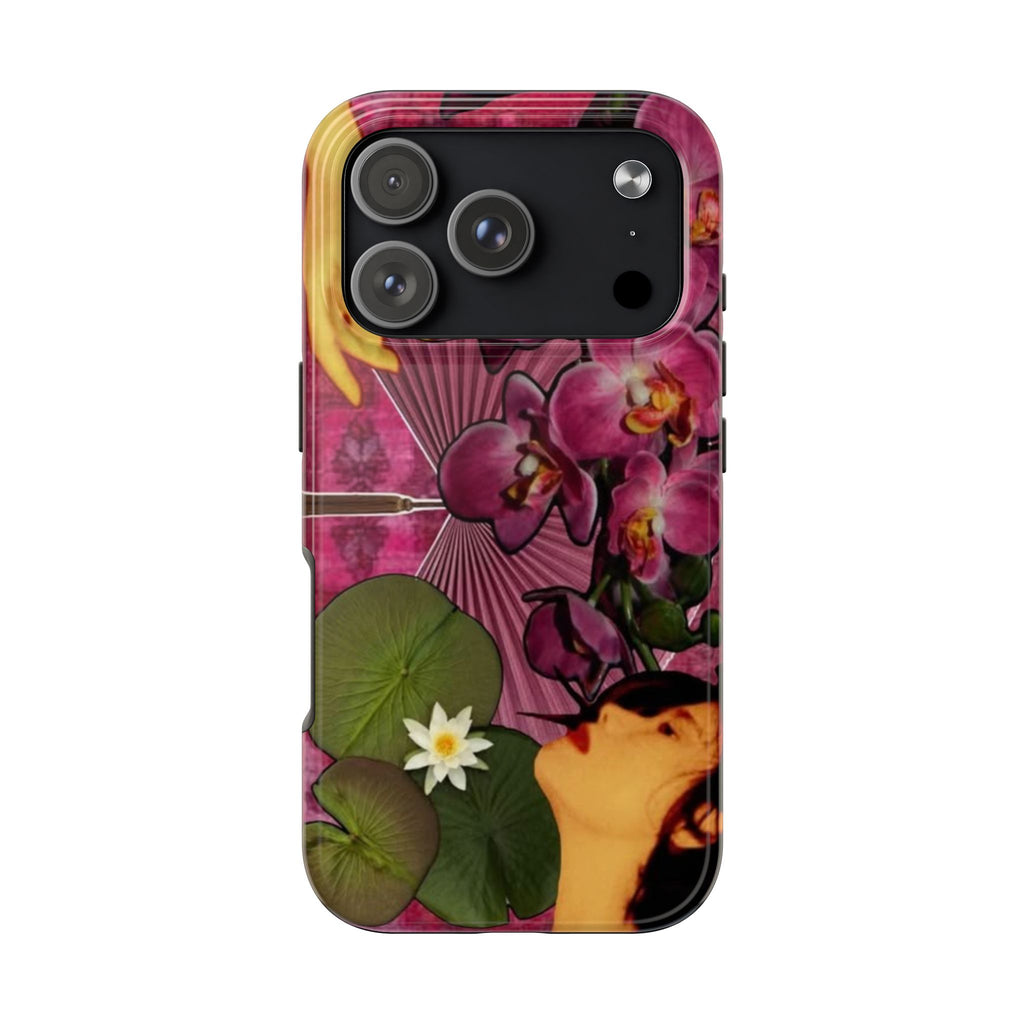 Floral Orchid Tough Phone Case — Vintage Woman & Lotus Design
