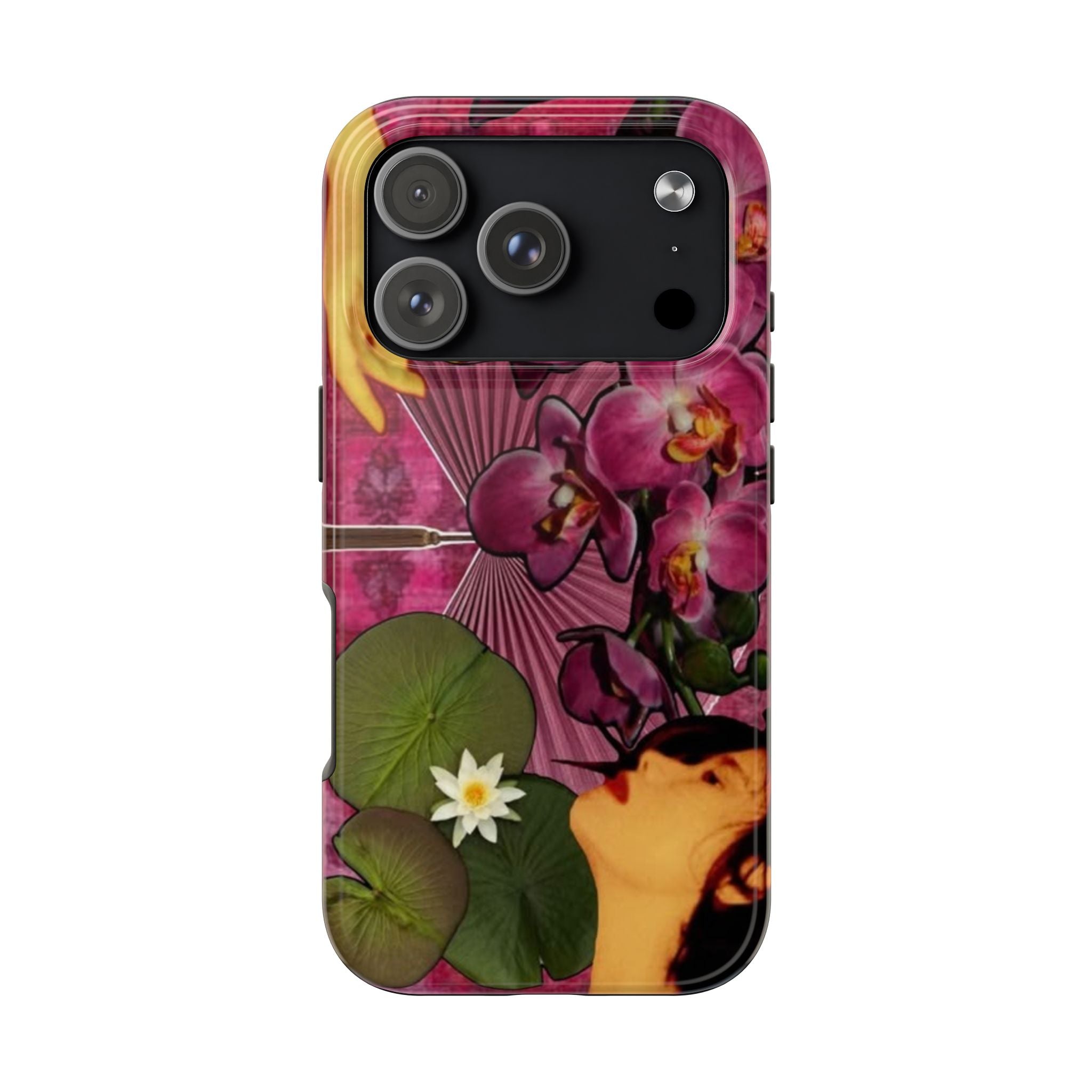 Floral Orchid Tough Phone Case — Vintage Woman & Lotus Design