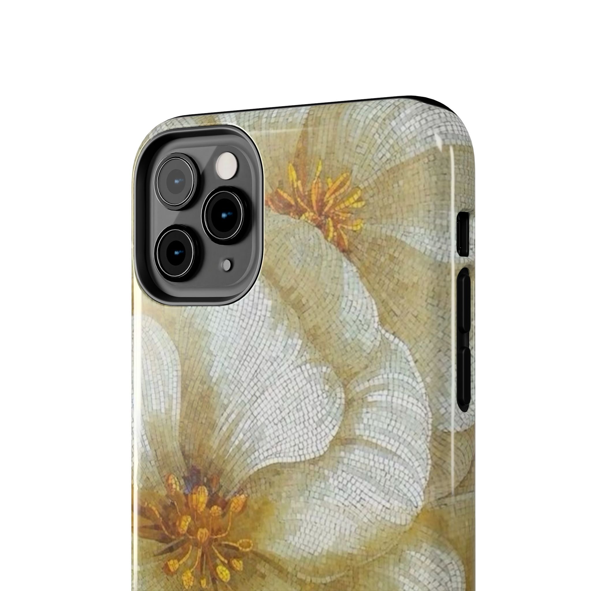 Tough Phone Case — Vintage White Floral Protective Cover