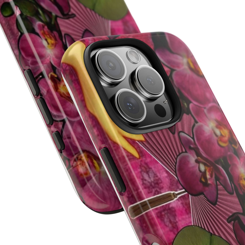 Floral Orchid Tough Phone Case — Vintage Woman & Lotus Design
