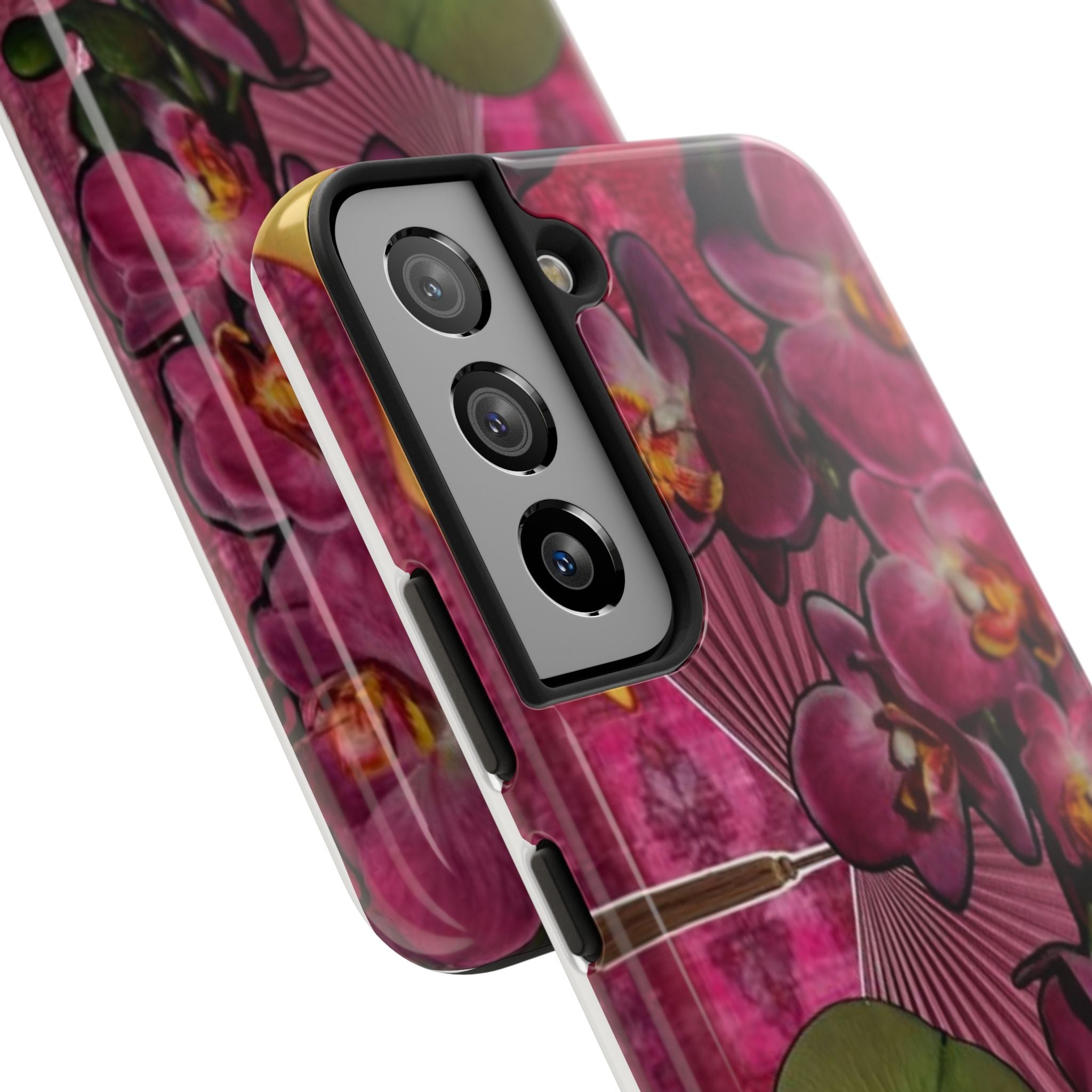 Floral Orchid Tough Phone Case — Vintage Woman & Lotus Design