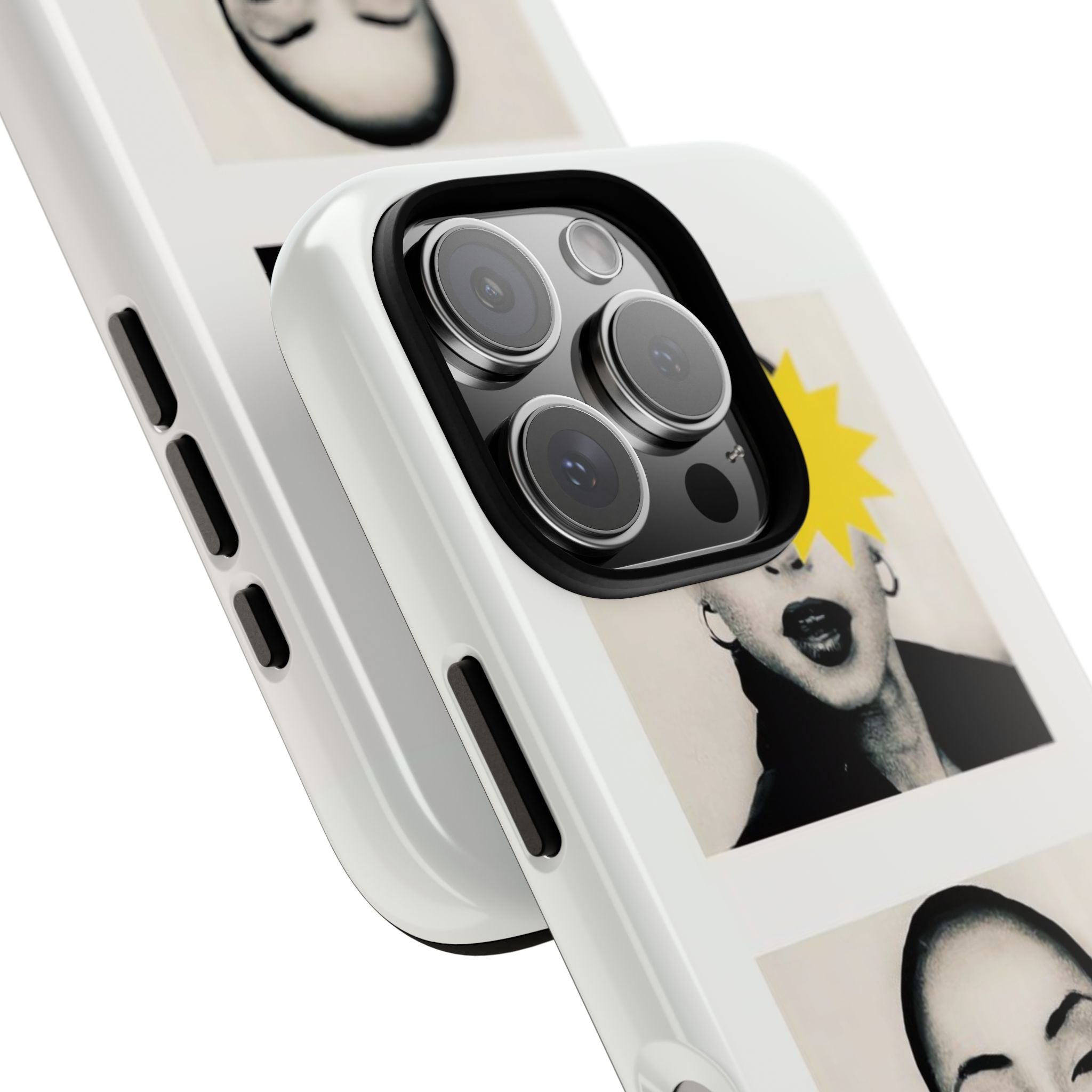 SADE Phone Case — Retro Black & White Portrait with Yellow Sunburst