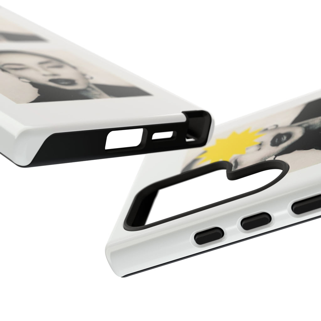 SADE Phone Case — Retro Black & White Portrait with Yellow Sunburst