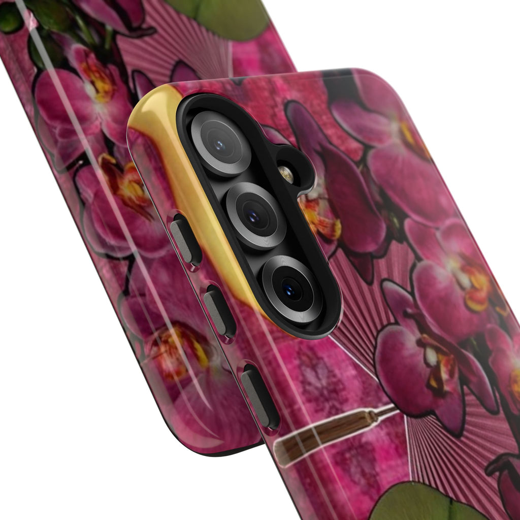 Floral Orchid Tough Phone Case — Vintage Woman & Lotus Design