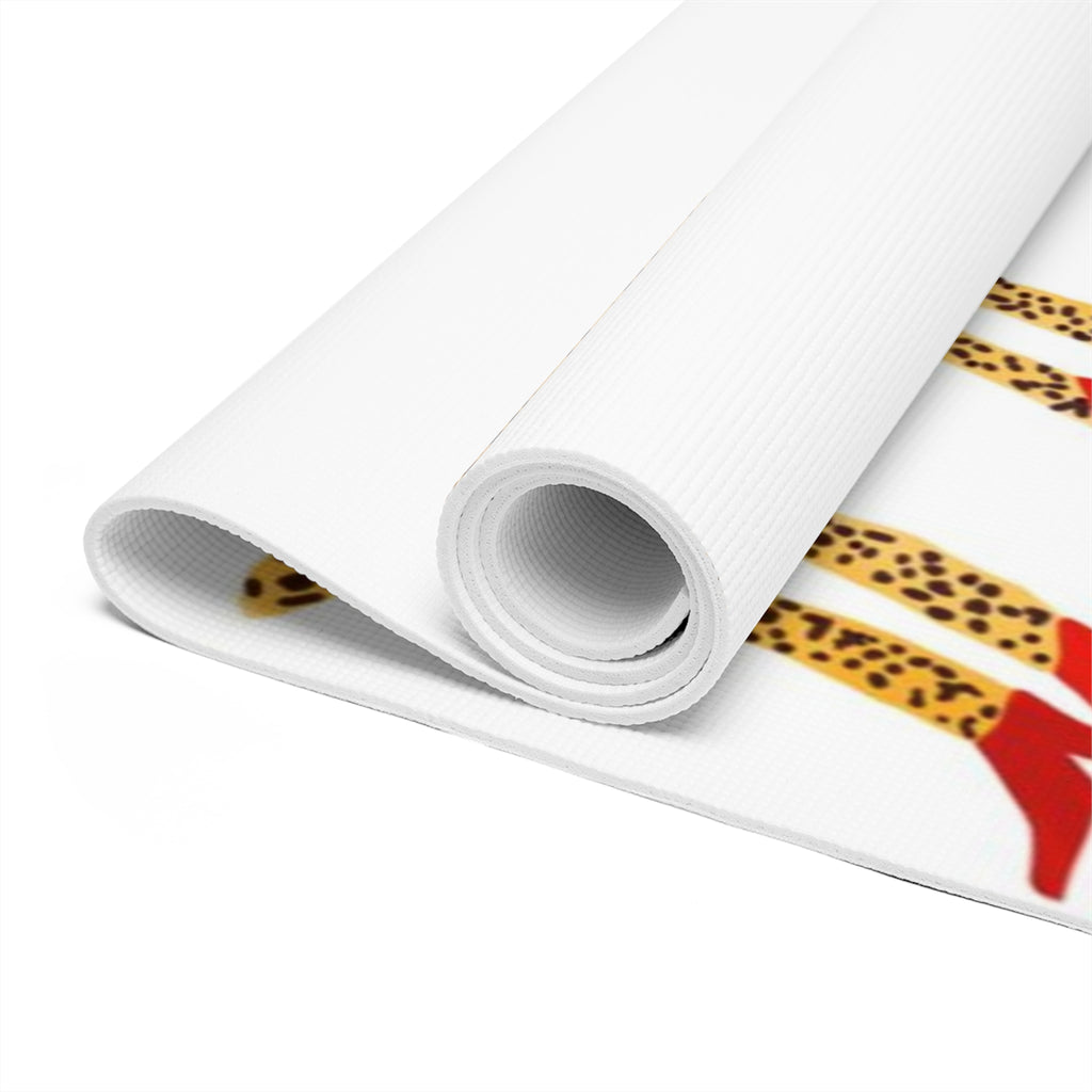 Leopard in Red Heels Foam Yoga Mat — Cute Animal Print Exercise Mat