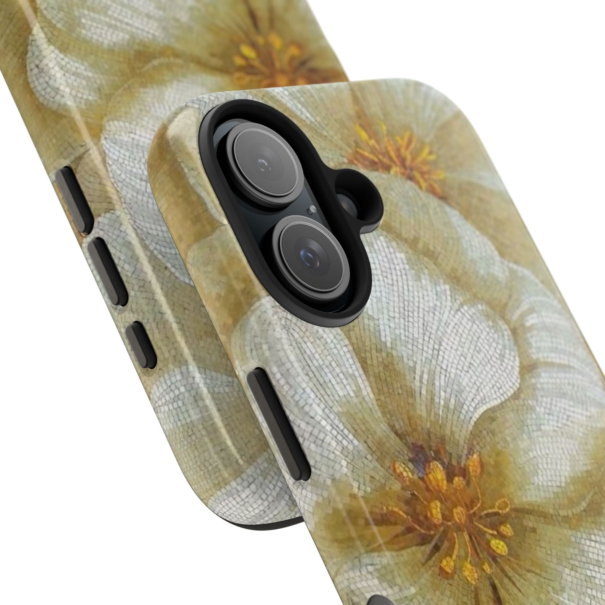 Tough Phone Case — Vintage White Floral Protective Cover