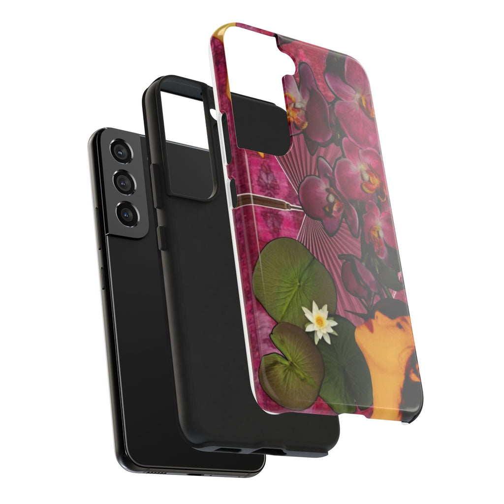 Floral Orchid Tough Phone Case — Vintage Woman & Lotus Design
