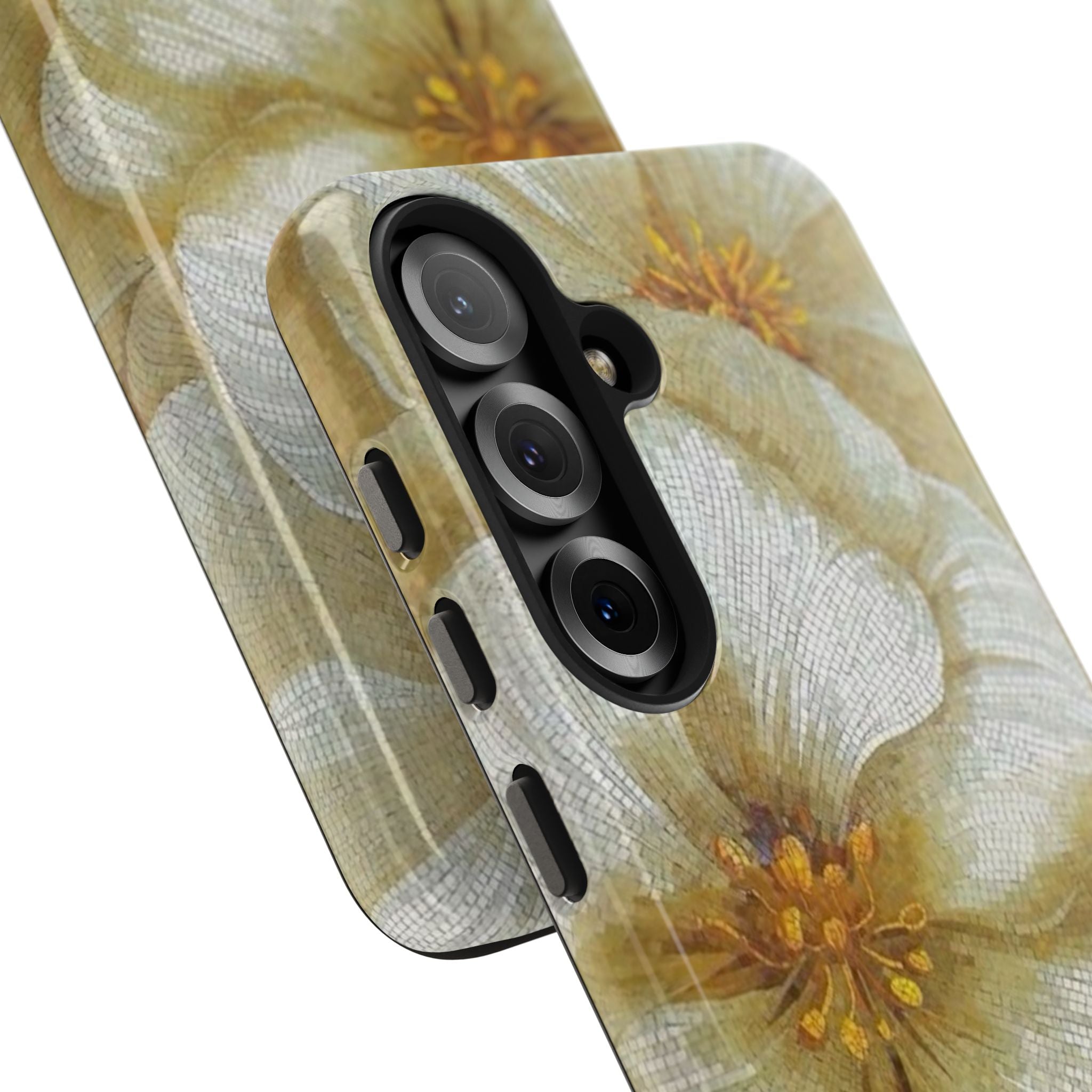 Tough Phone Case — Vintage White Floral Protective Cover