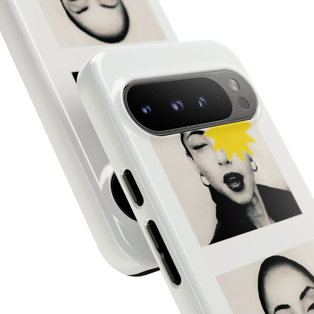 SADE Phone Case — Retro Black & White Portrait with Yellow Sunburst