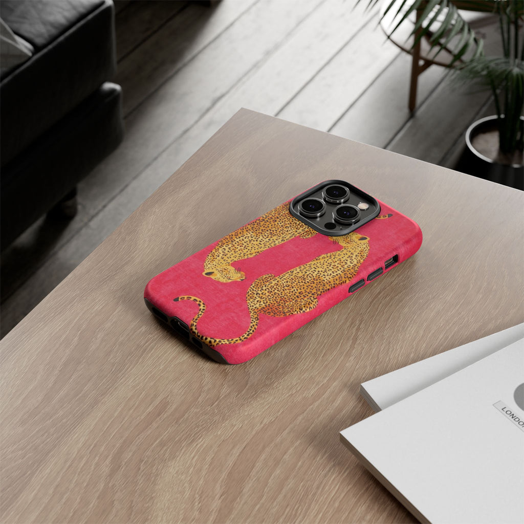 Pink Leopard Phone Case – Bold Animal Print Protective Case