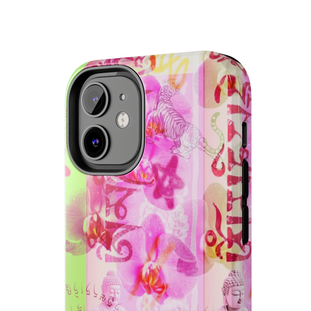 Floral Pink Orchid Tough Phone Case — Protective Art Phone Cover