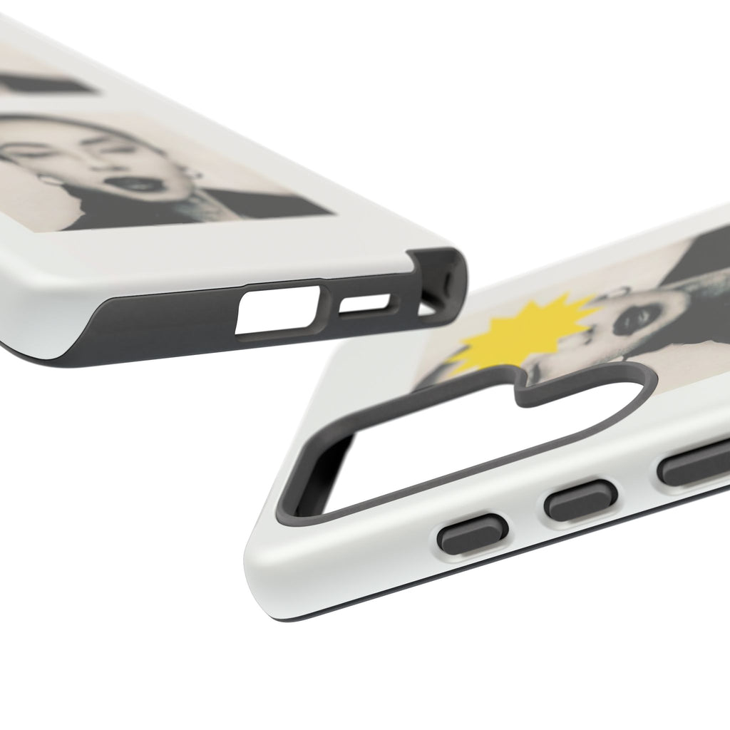 SADE Phone Case — Retro Black & White Portrait with Yellow Sunburst