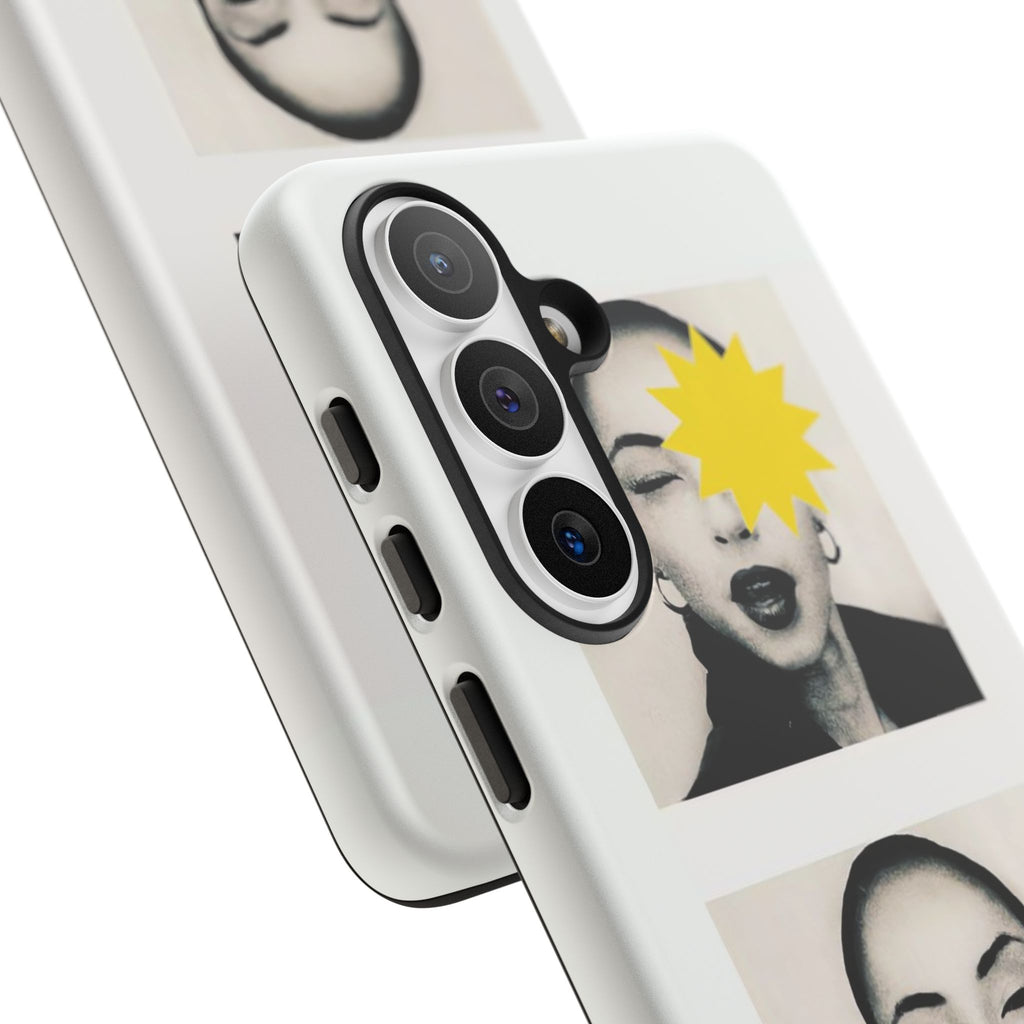 SADE Phone Case — Retro Black & White Portrait with Yellow Sunburst