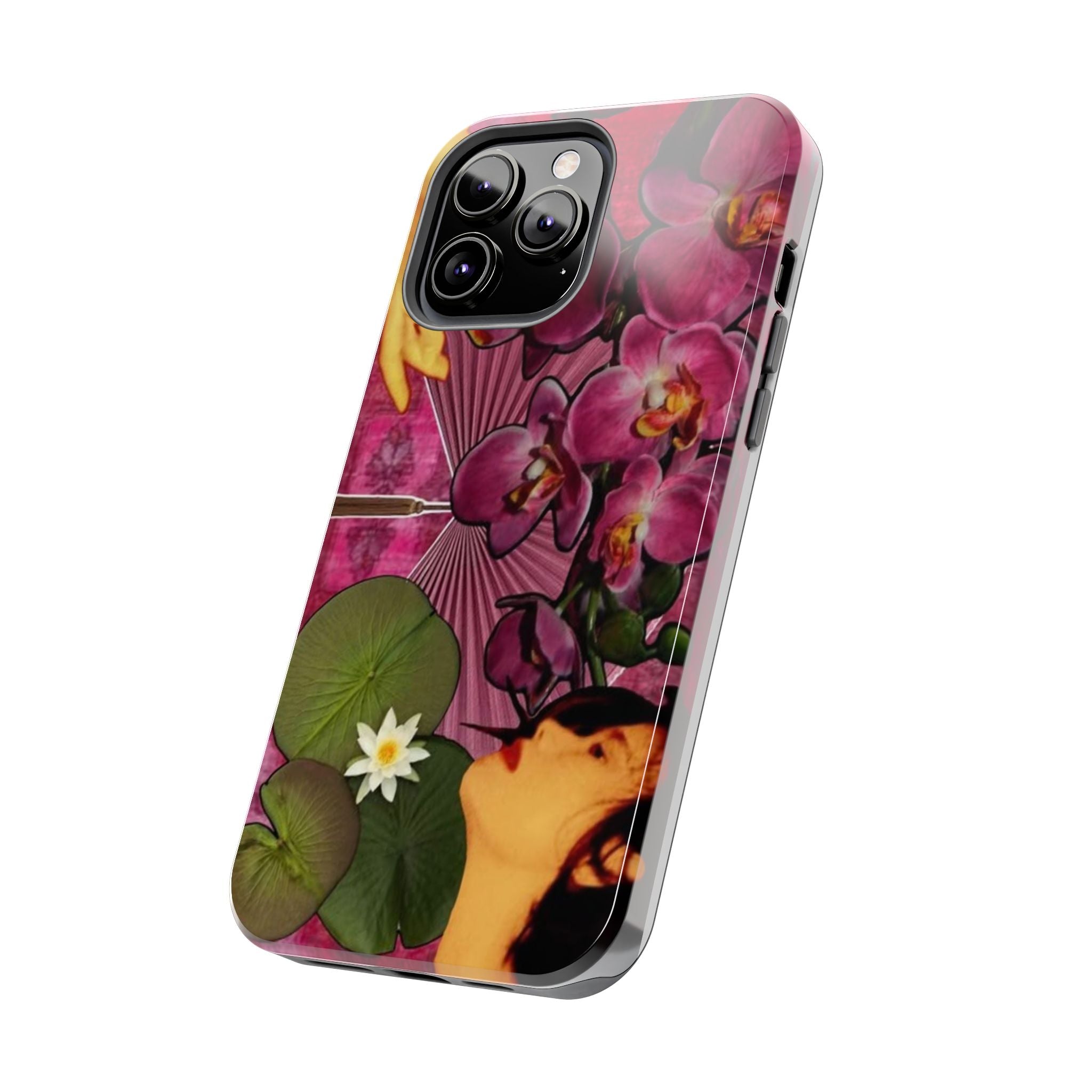 Floral Orchid Tough Phone Case — Vintage Woman & Lotus Design