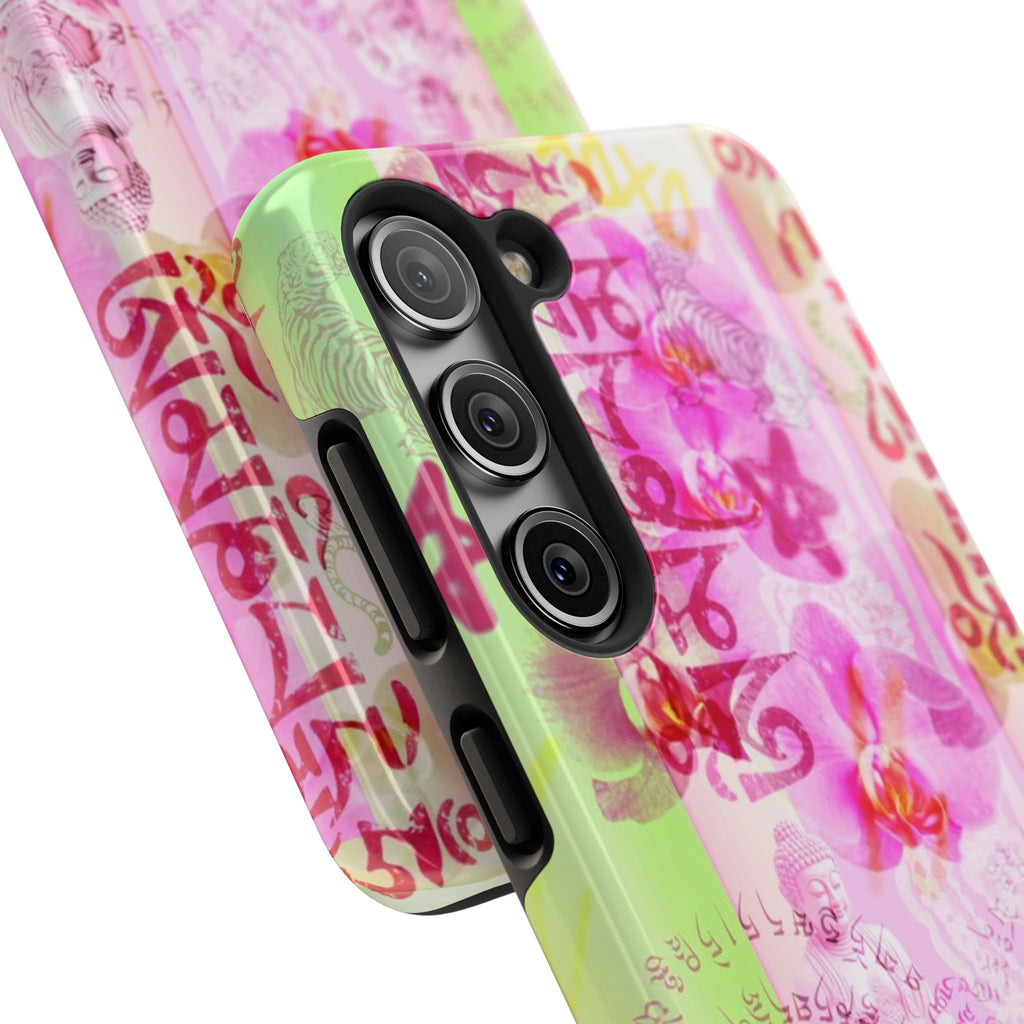 Floral Pink Orchid Tough Phone Case — Protective Art Phone Cover