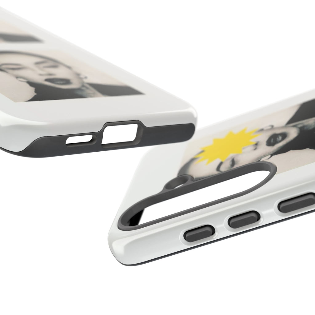 SADE Phone Case — Retro Black & White Portrait with Yellow Sunburst