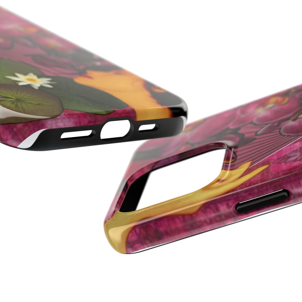 Floral Orchid Tough Phone Case — Vintage Woman & Lotus Design