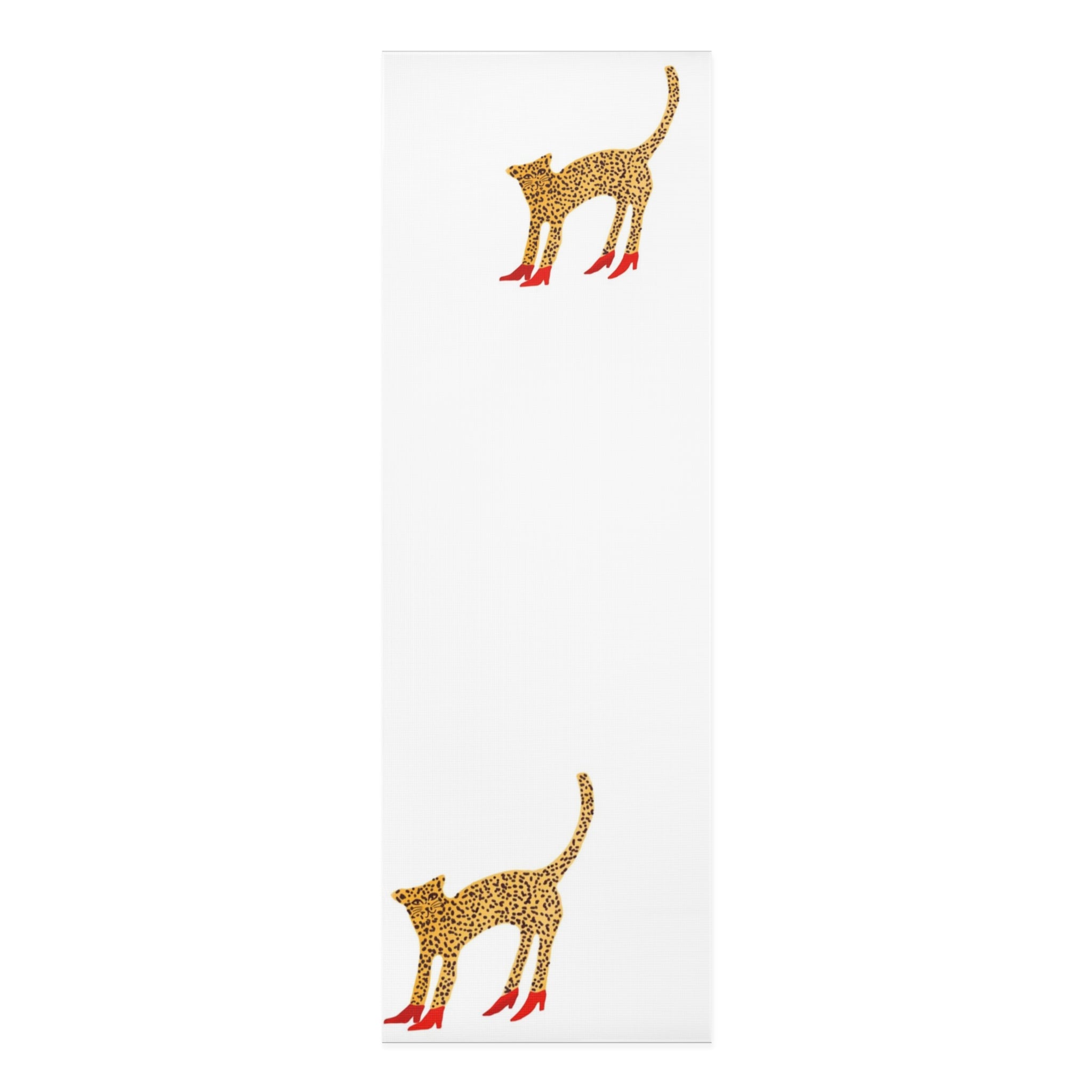 Leopard in Red Heels Foam Yoga Mat — Cute Animal Print Exercise Mat