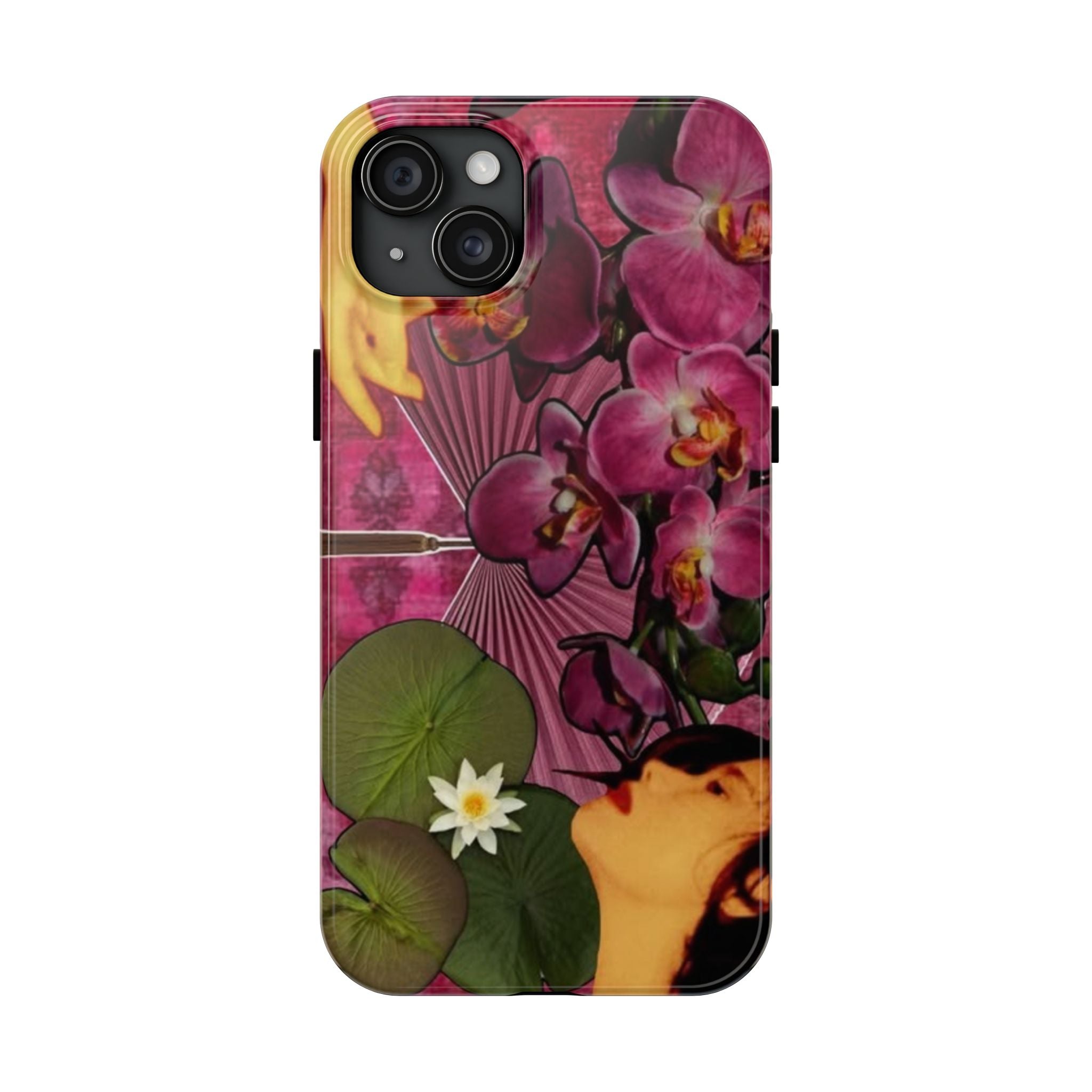 Floral Orchid Tough Phone Case — Vintage Woman & Lotus Design