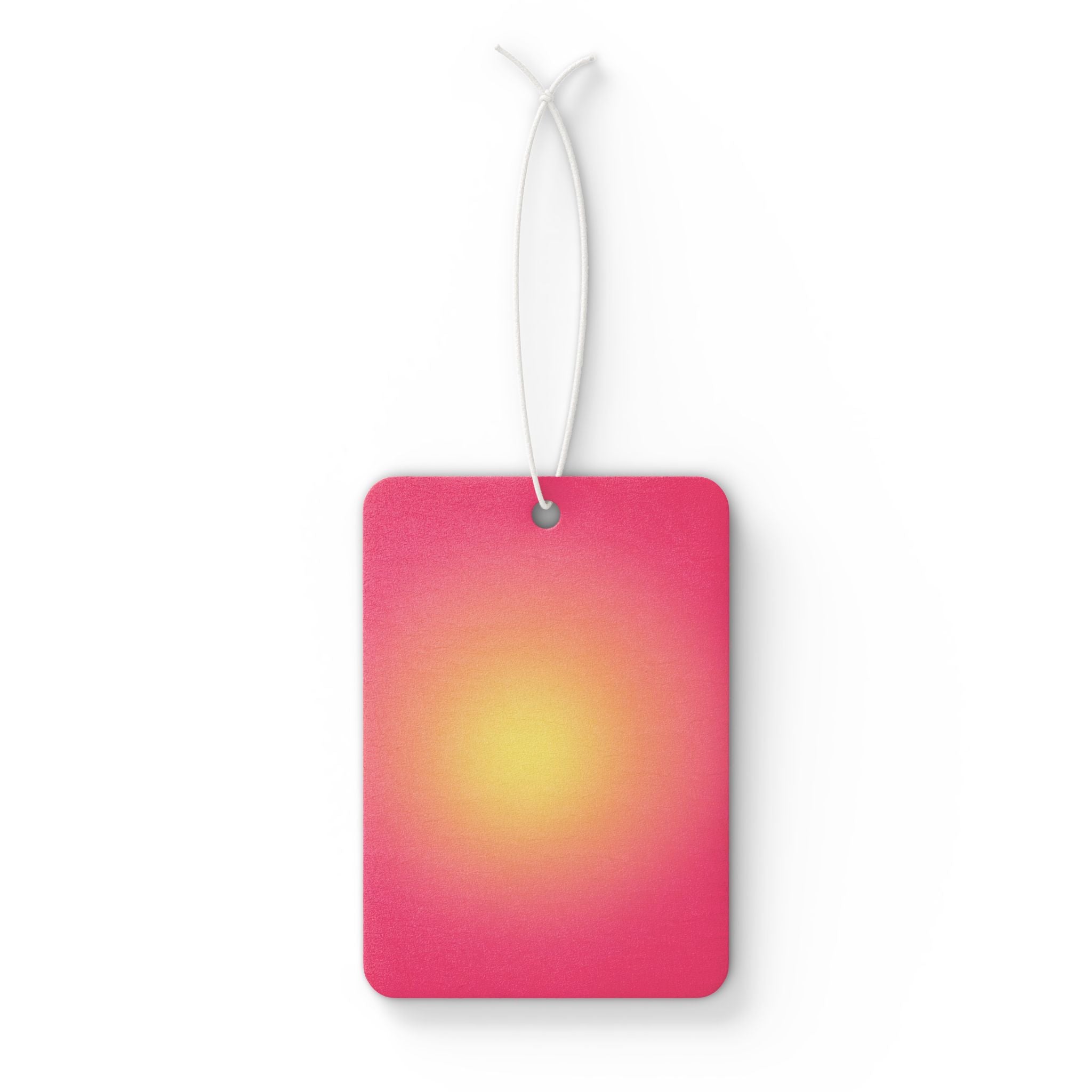 Sunburst Gradient Car Air Freshener — Pink & Yellow Retro Scent Tag