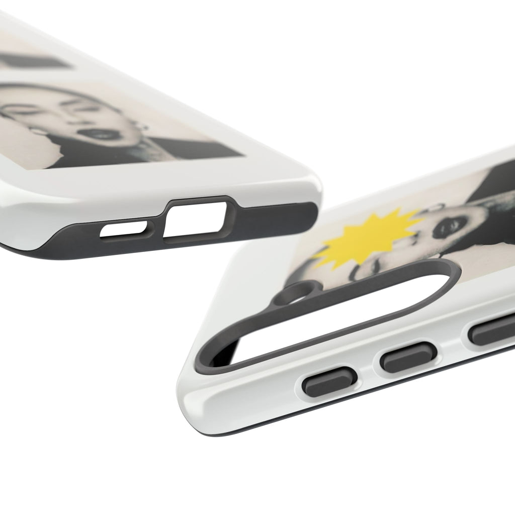 SADE Phone Case — Retro Black & White Portrait with Yellow Sunburst