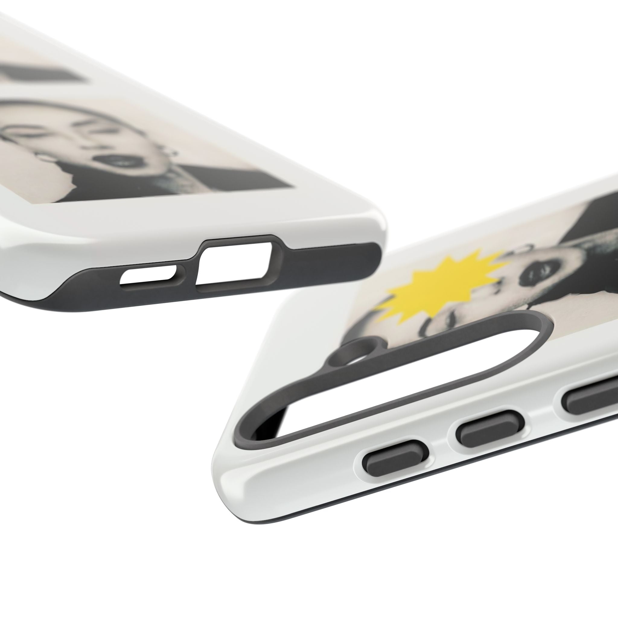 SADE Phone Case — Retro Black & White Portrait with Yellow Sunburst