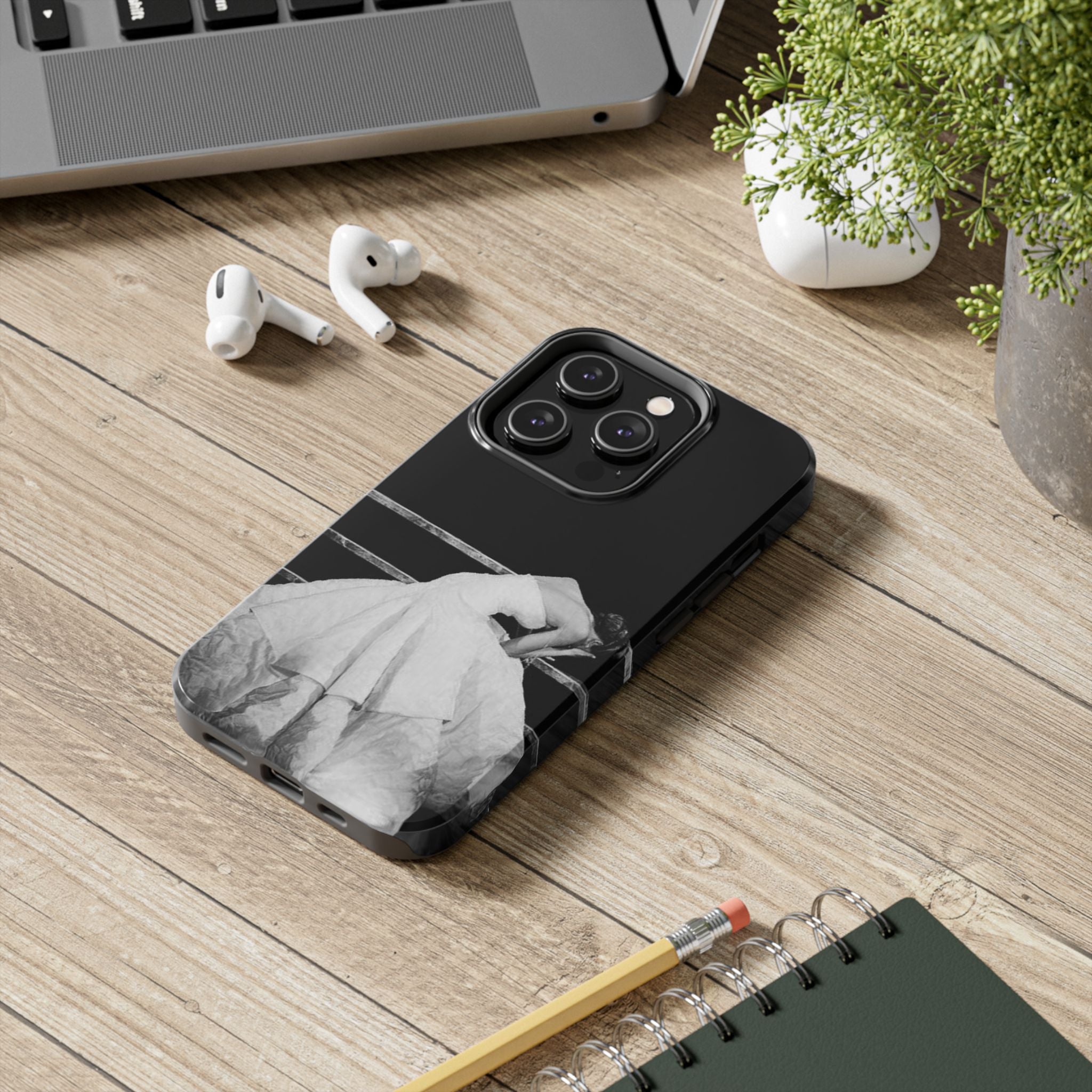 Vintage Ballerina Tough Phone Case — Black & White Dance Photo Protective Cover