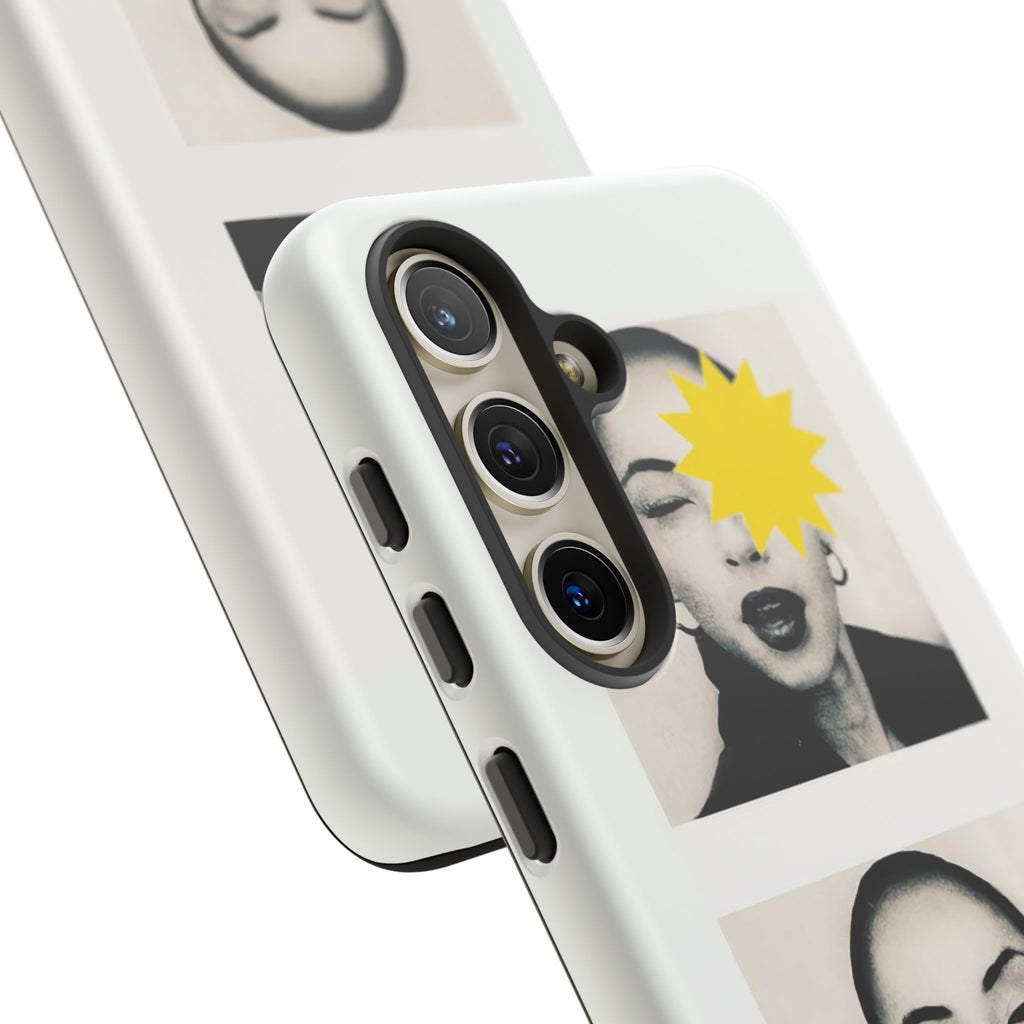 SADE Phone Case — Retro Black & White Portrait with Yellow Sunburst
