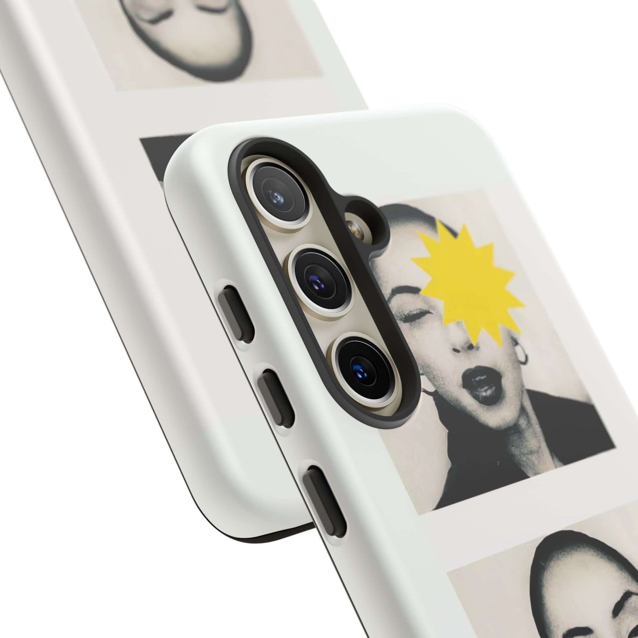 SADE Phone Case — Retro Black & White Portrait with Yellow Sunburst