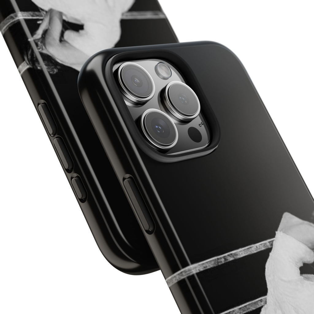 Vintage Ballerina Tough Phone Case — Black & White Dance Photo Protective Cover