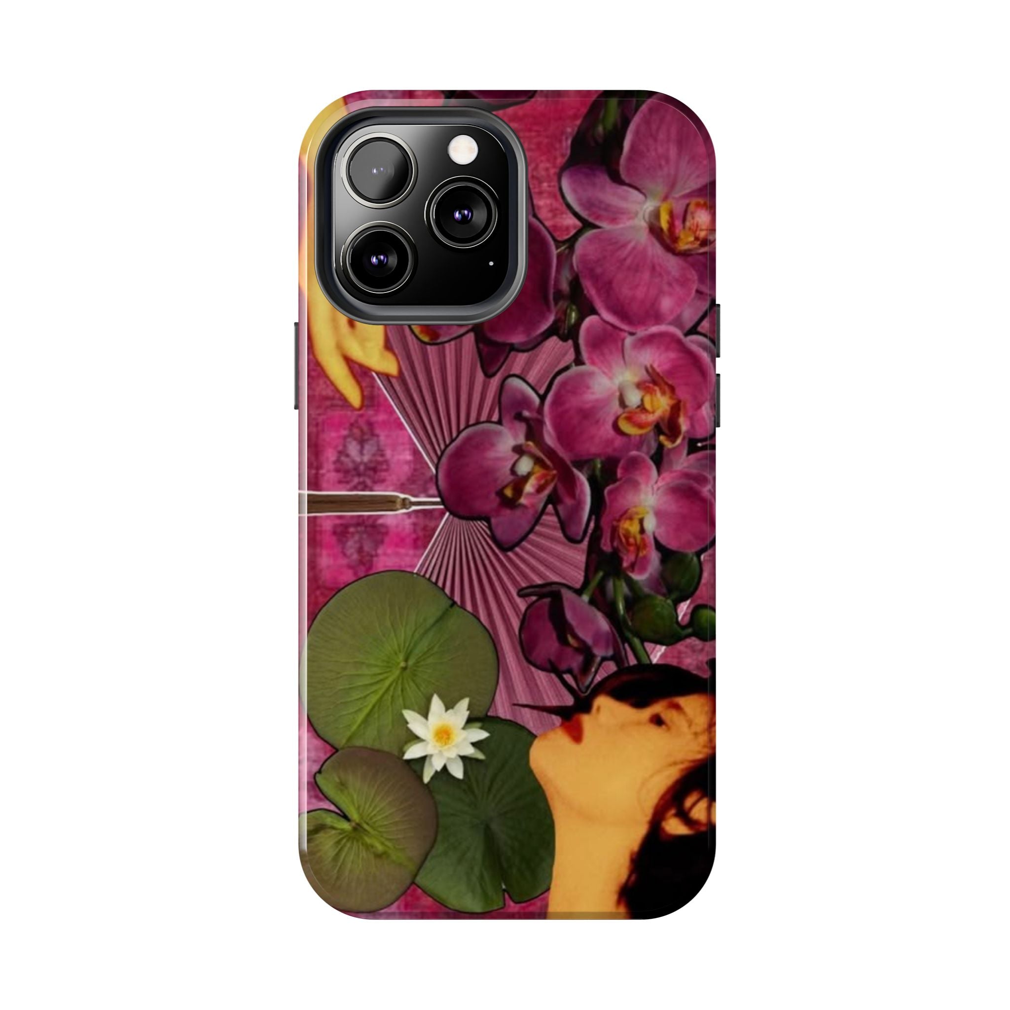 Floral Orchid Tough Phone Case — Vintage Woman & Lotus Design
