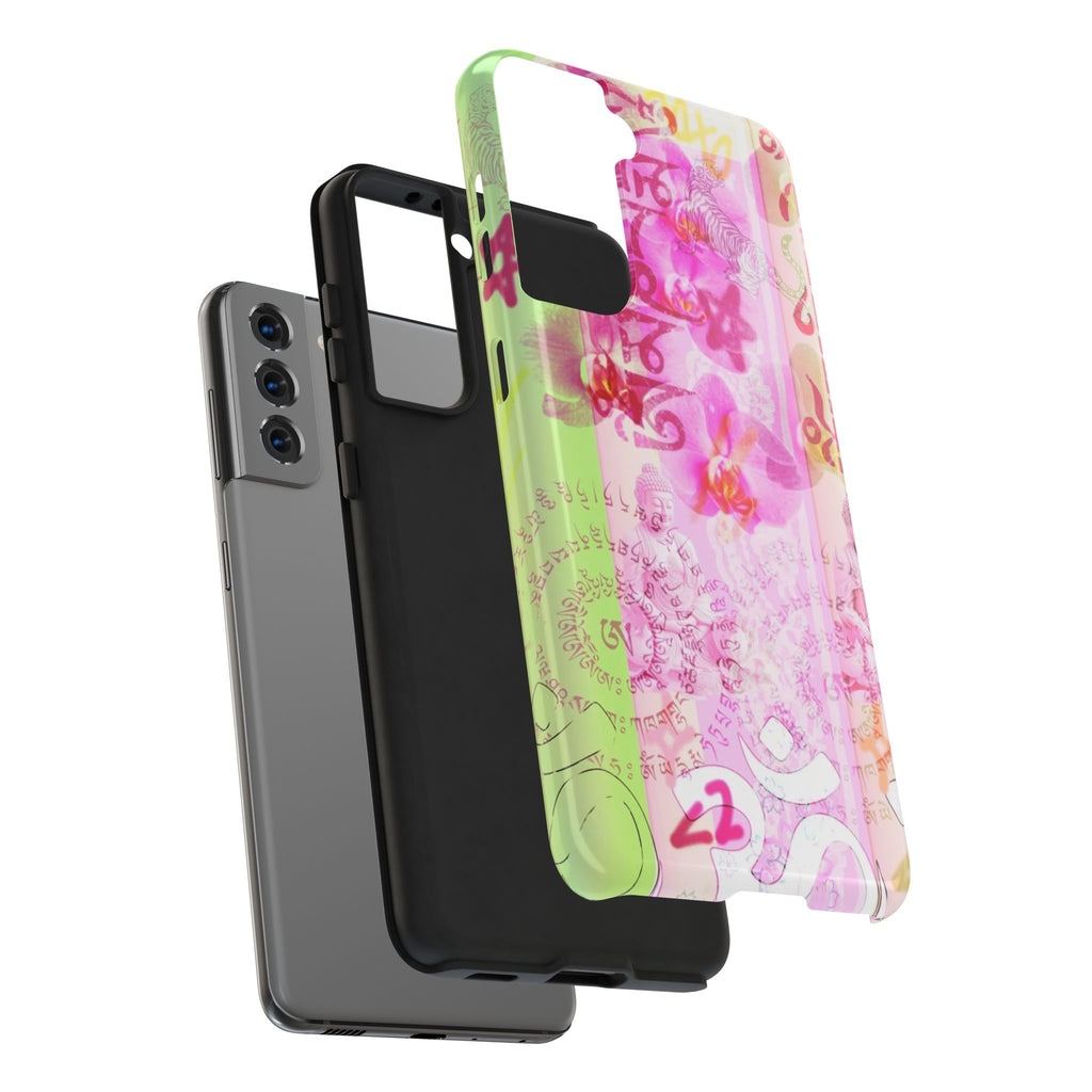 Floral Pink Orchid Tough Phone Case — Protective Art Phone Cover