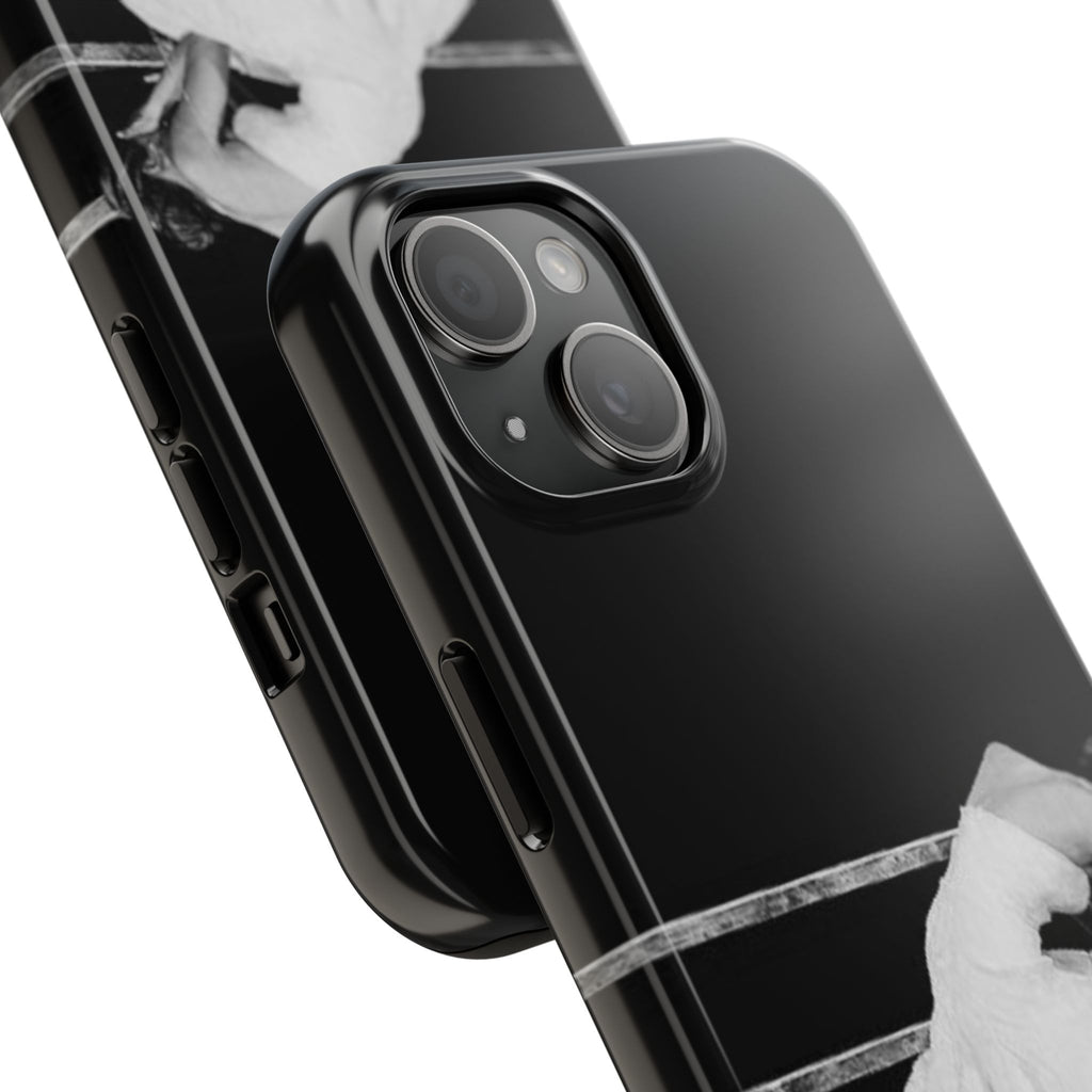 Vintage Ballerina Tough Phone Case — Black & White Dance Photo Protective Cover