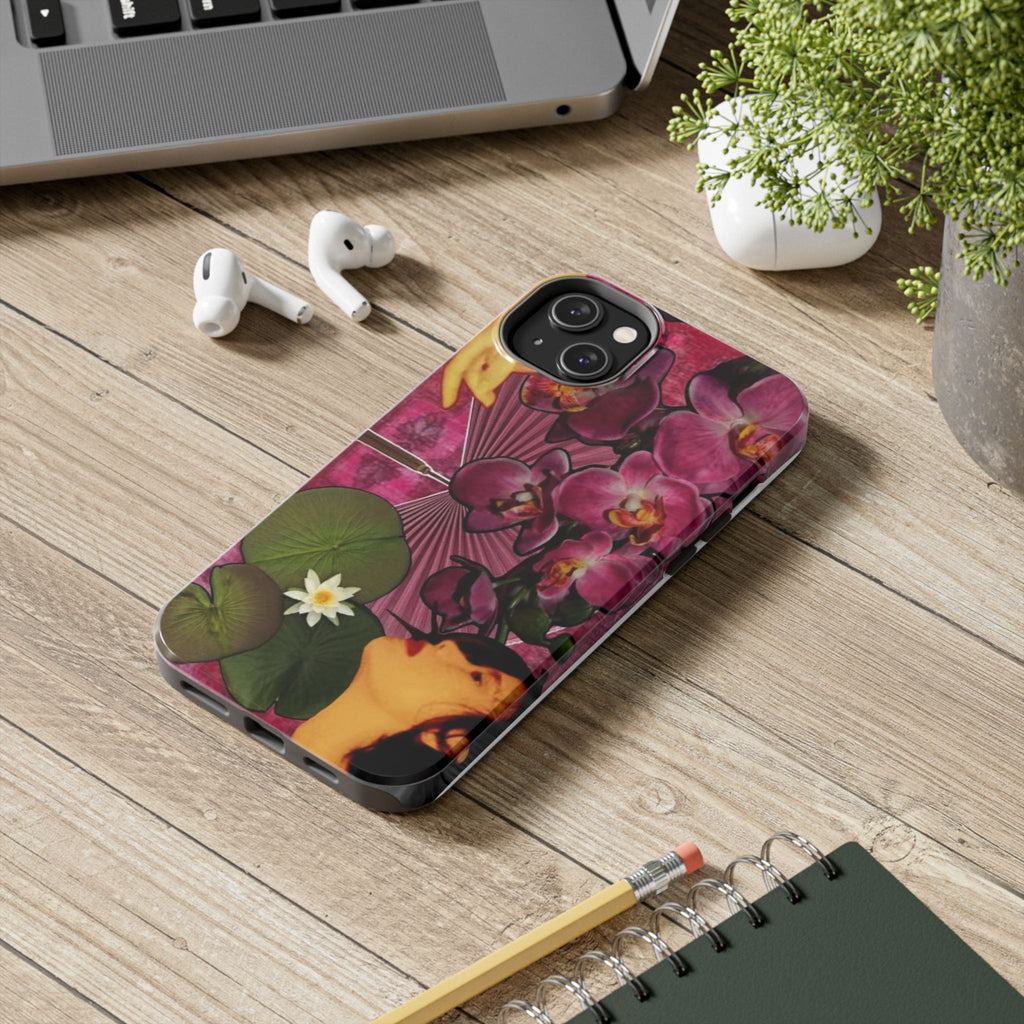 Floral Orchid Tough Phone Case — Vintage Woman & Lotus Design