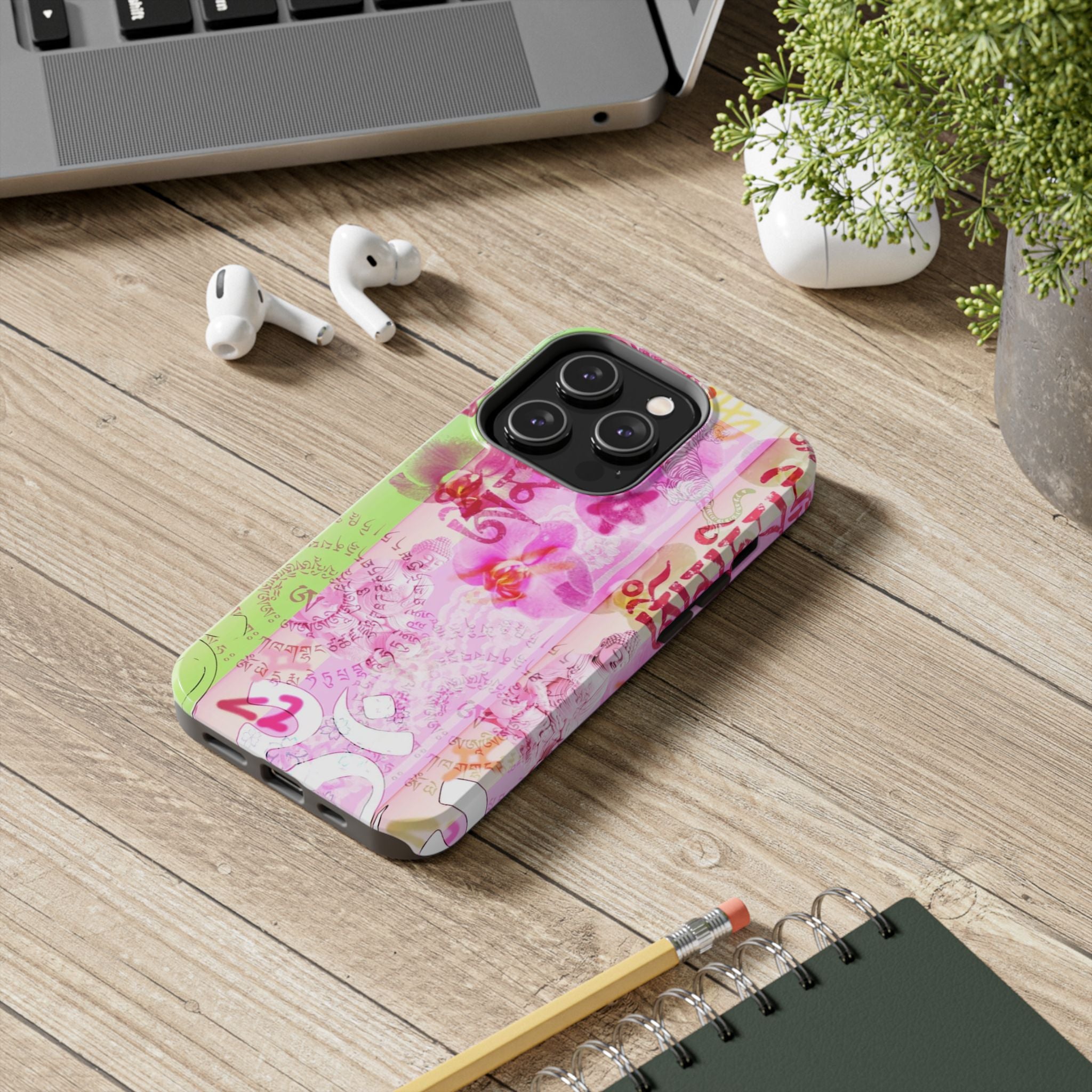Floral Pink Orchid Tough Phone Case — Protective Art Phone Cover