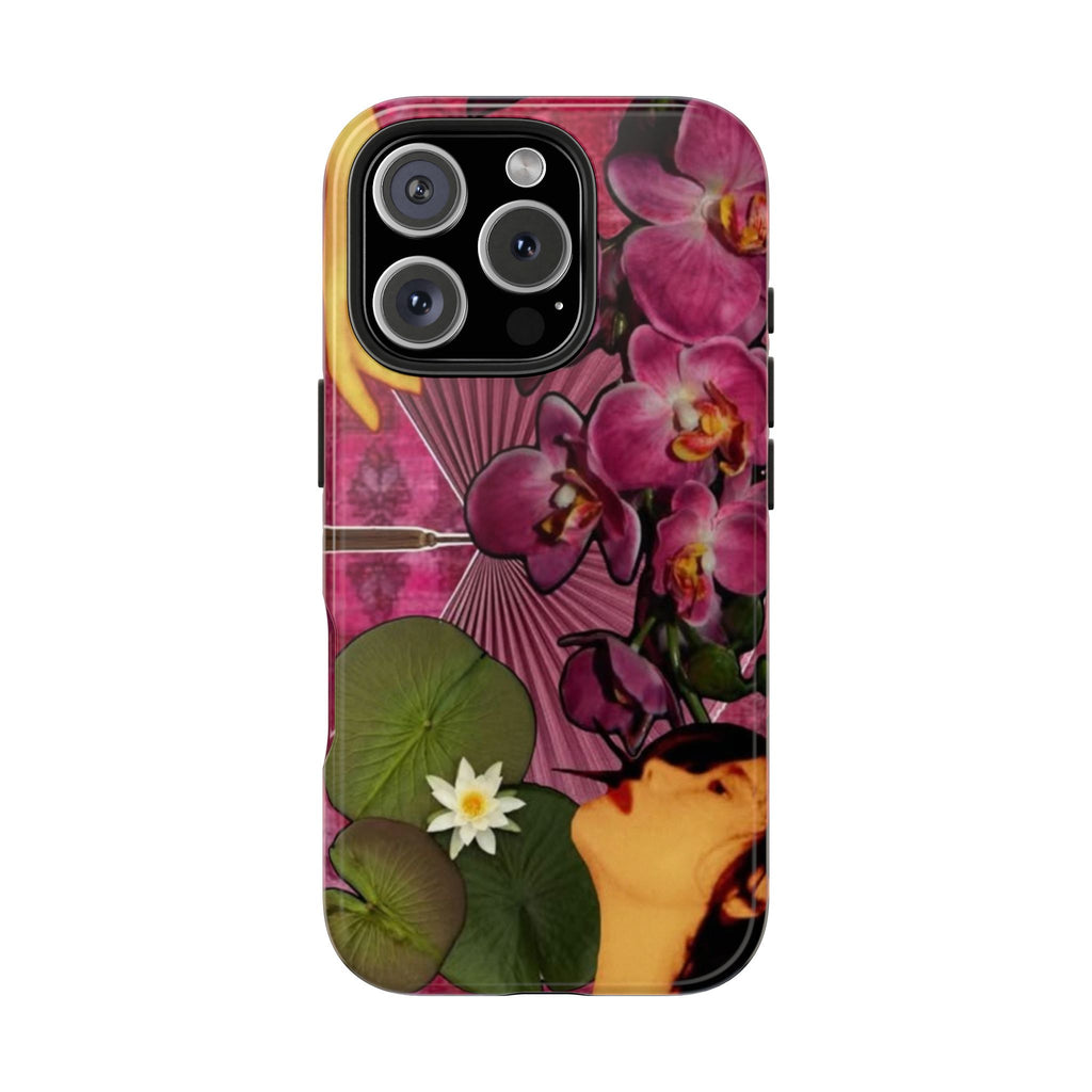 Floral Orchid Tough Phone Case — Vintage Woman & Lotus Design