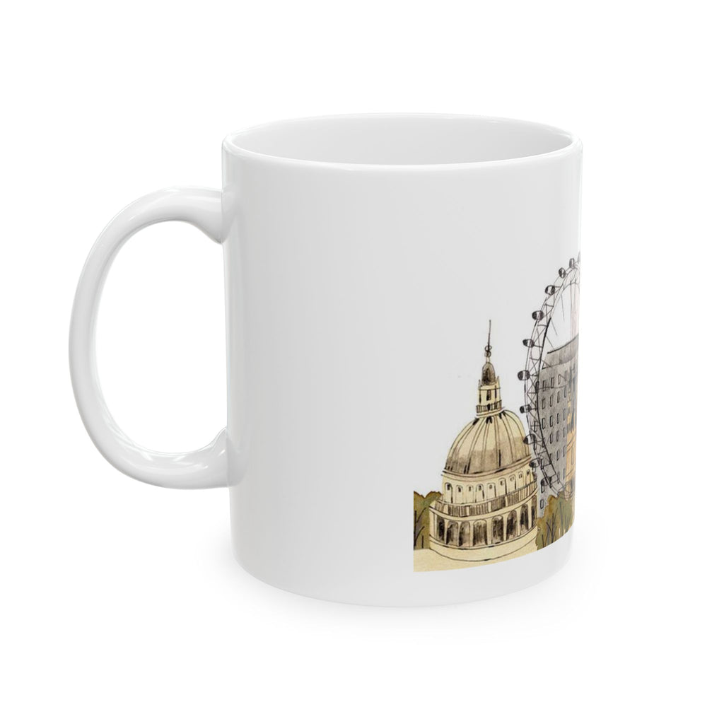 London Skyline Ceramic Mug – Watercolor Cityscape (11oz, 15oz)
