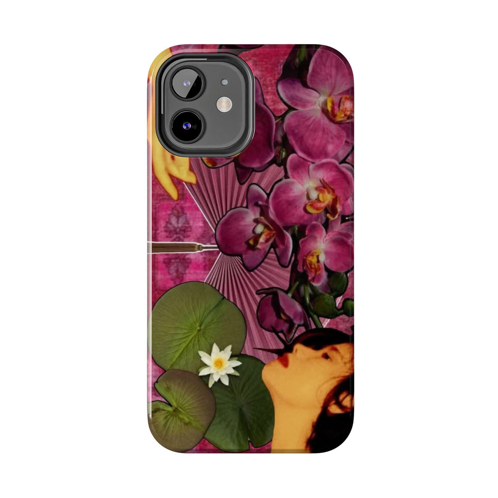 Floral Orchid Tough Phone Case — Vintage Woman & Lotus Design