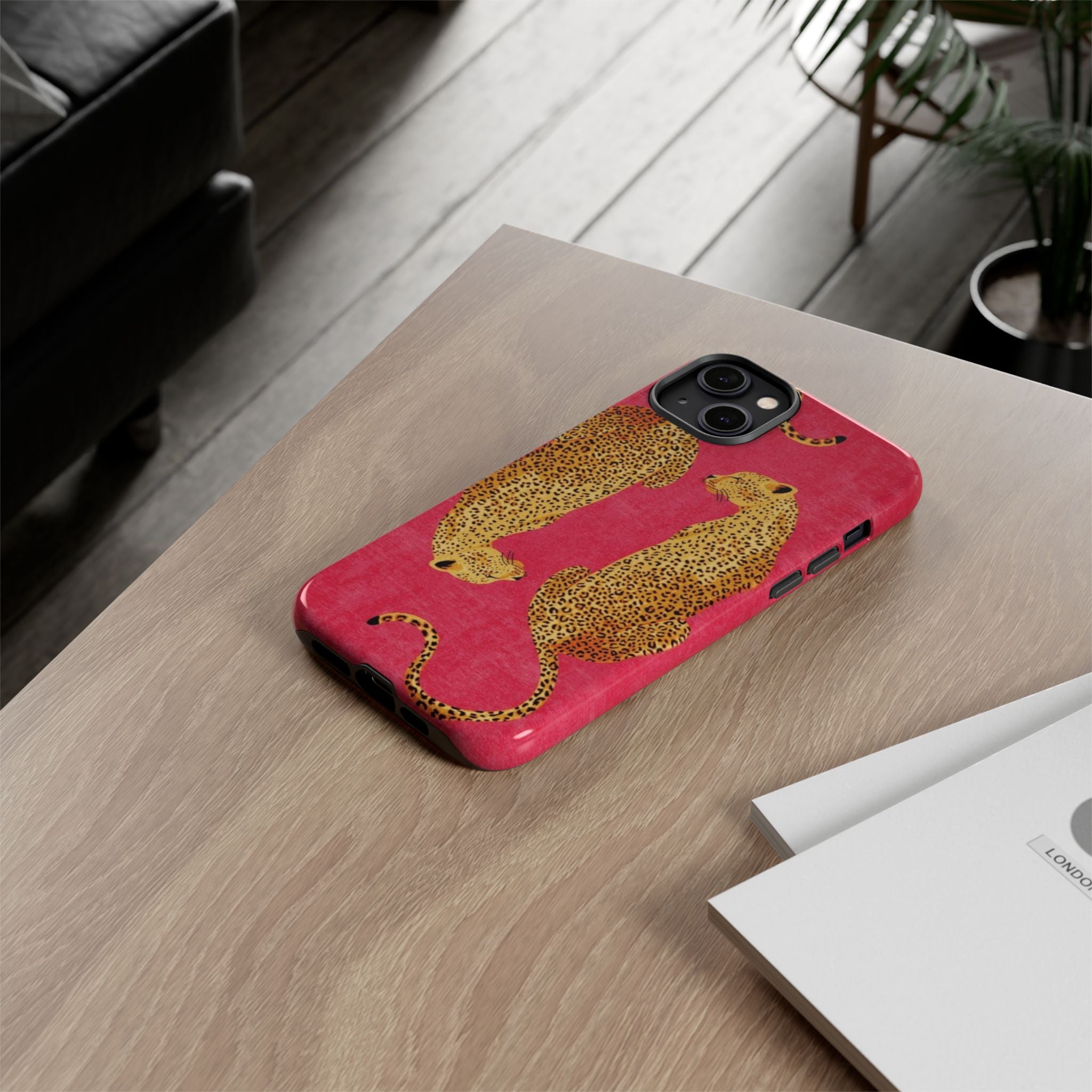 Pink Leopard Phone Case – Bold Animal Print Protective Case