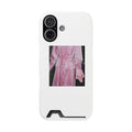 Phone Case with Card Holder — Pink Trench Coat Photo Design