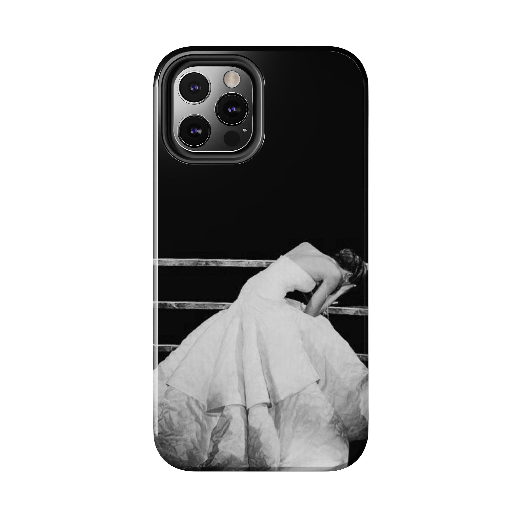 Vintage Ballerina Tough Phone Case — Black & White Dance Photo Protective Cover